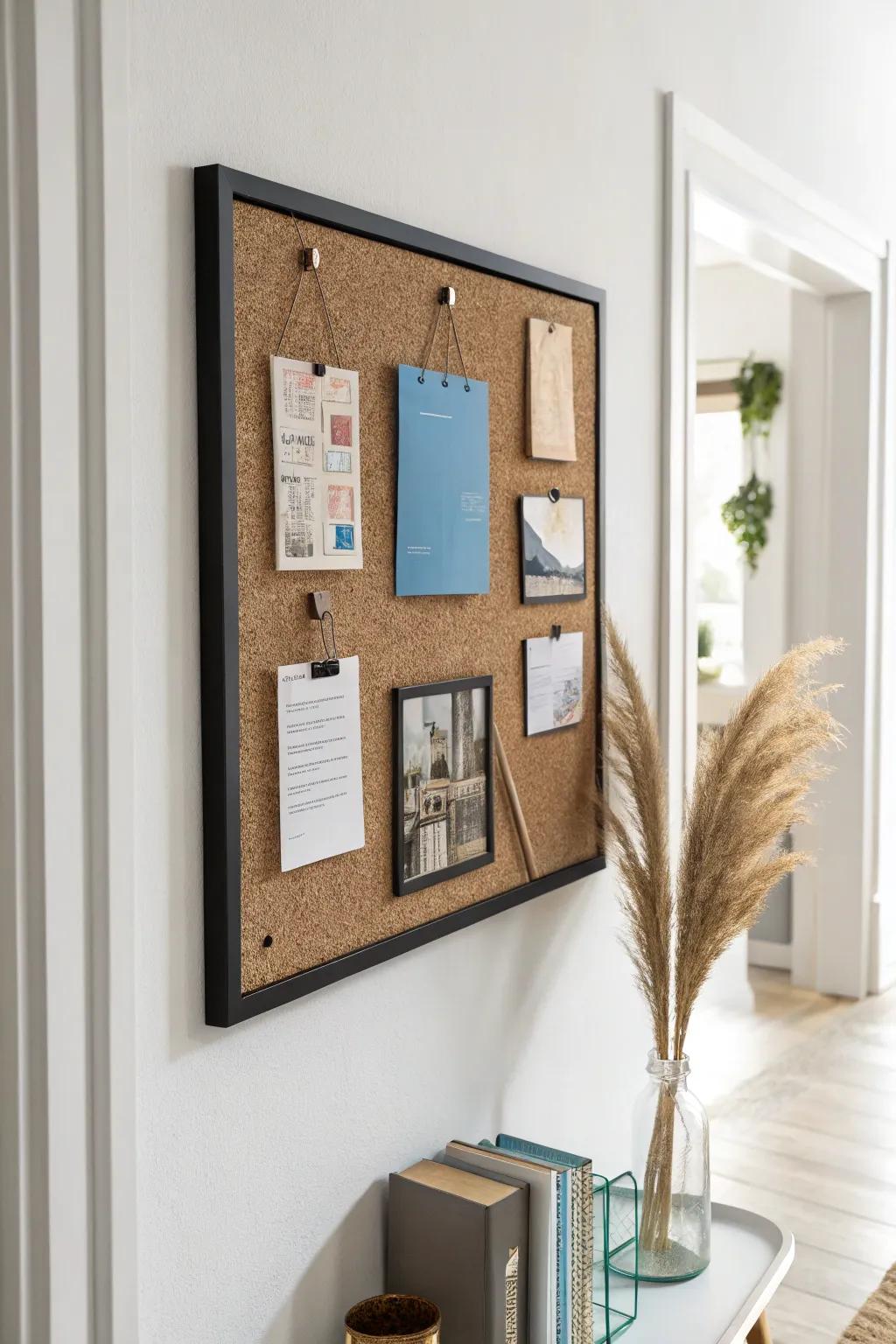 A chic hallway budget hub: due dates, bills, and spending snapshot—simple, visible, stress-free.