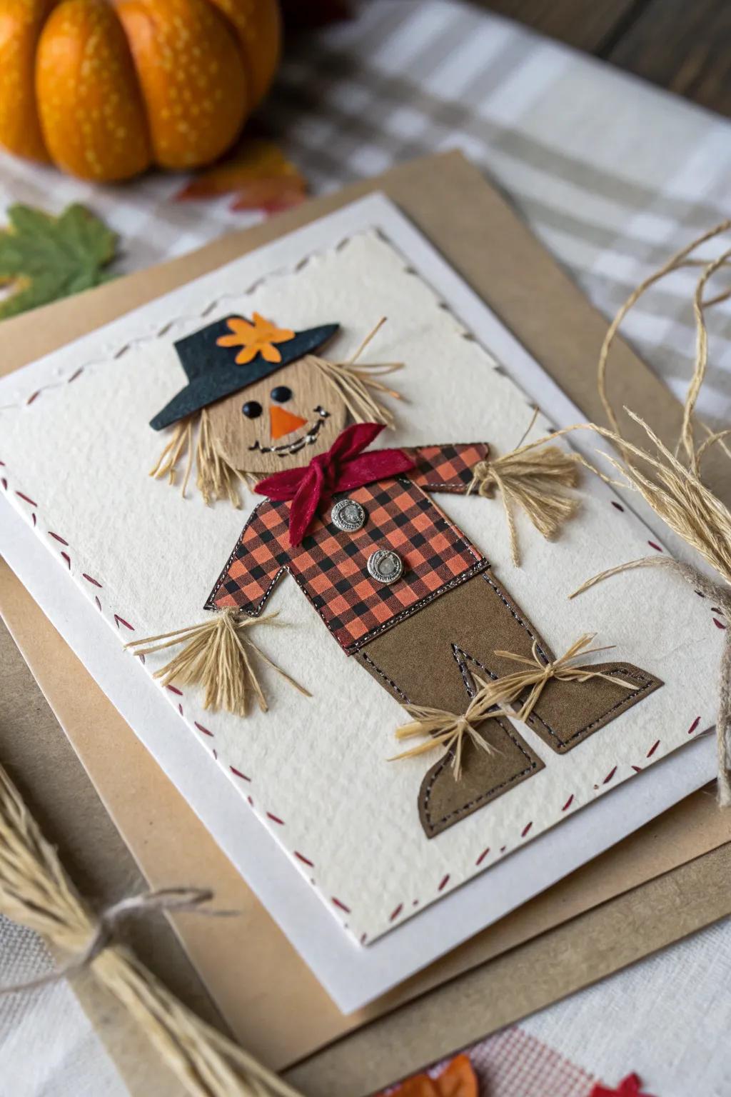 Craft your own Scarecrow Surprise: A minimalist Halloween card with a boho twist!