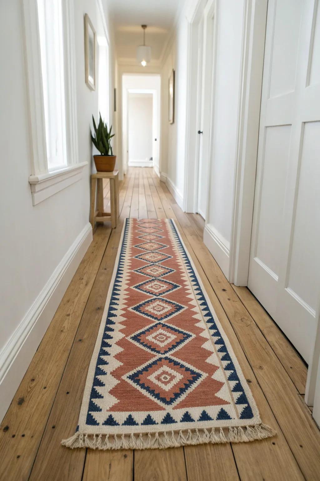 Two matching runners, one seamless look—budget-friendly length for a long hallway.