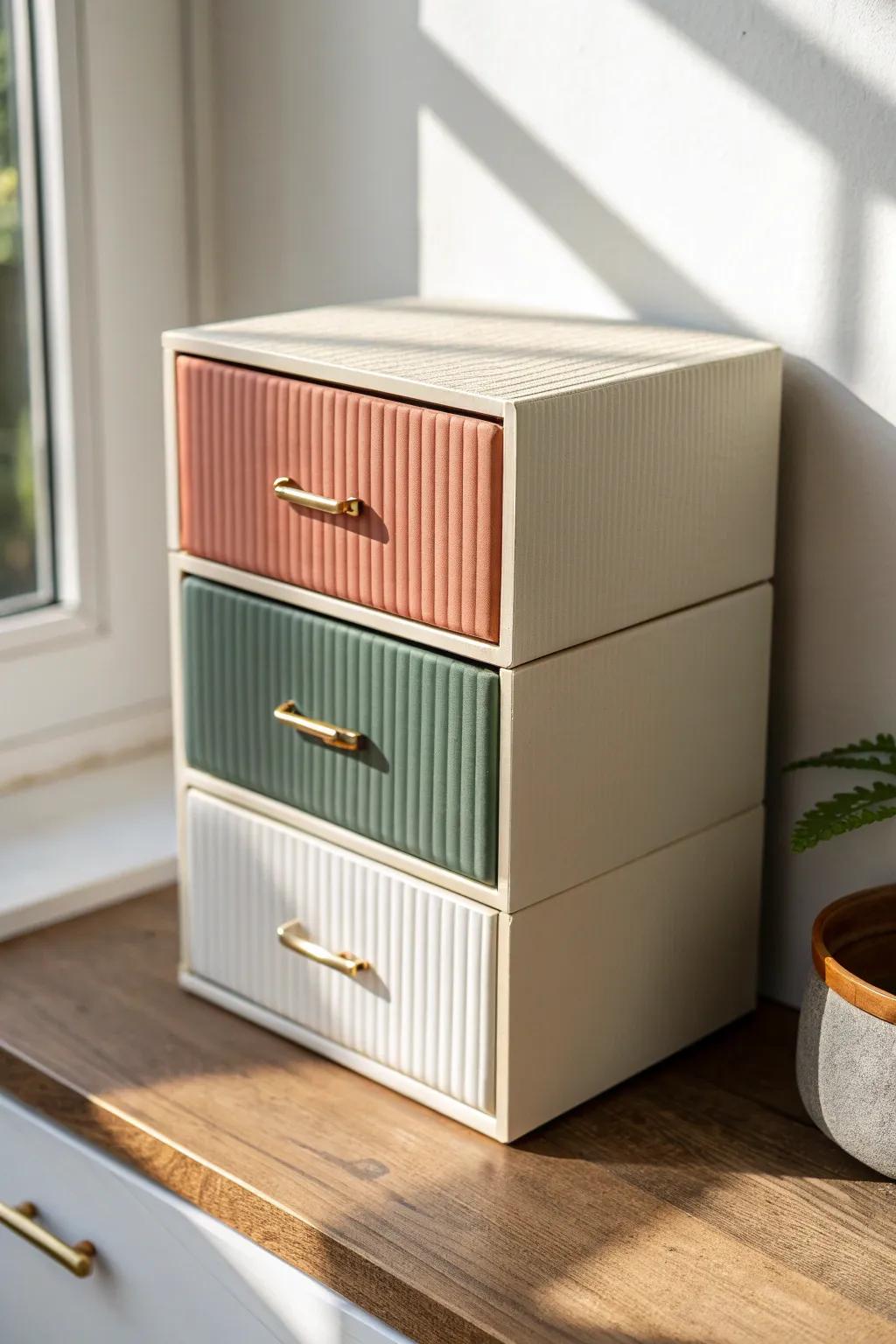 Stackable mini drawers keep tiny meds visible, sorted, and never lost in a “bin abyss.”
