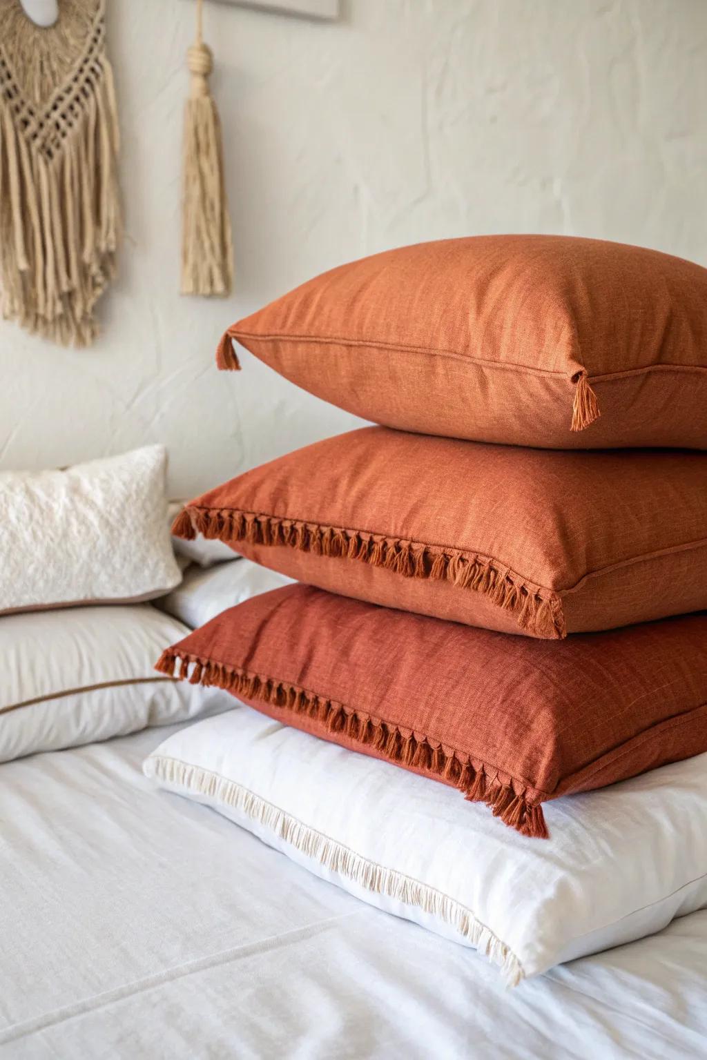 No headboard? Stack Euro + lumbar pillows for a cozy, minimalist headboard in minutes.