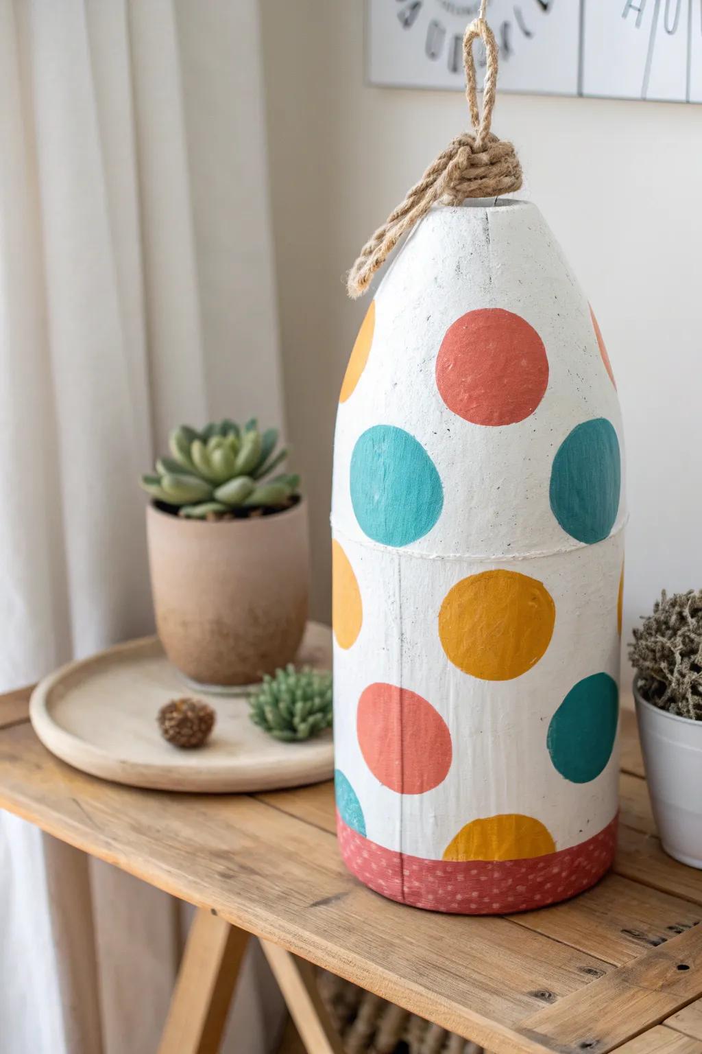 Add a splash of fun with playful polka dots—perfect for a minimalist Boho vibe!