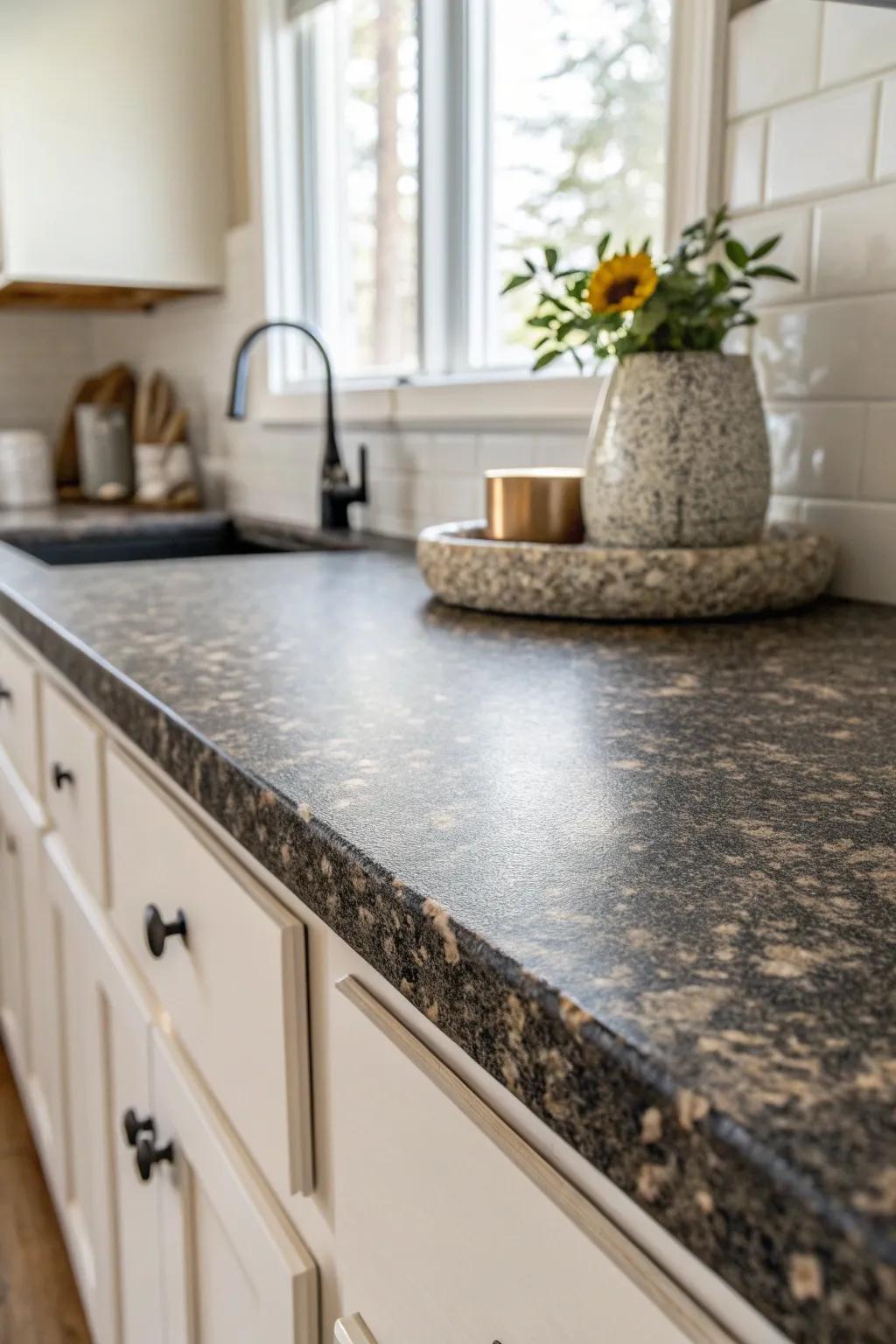 Transform your kitchen with the elegance of faux granite—beauty and sophistication without the hefty price tag.