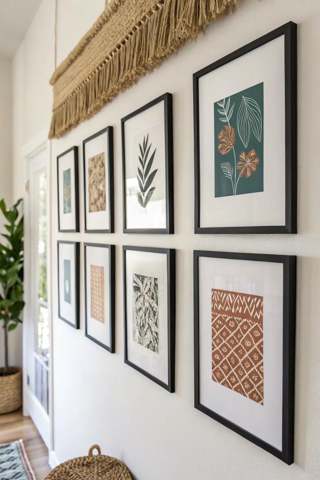 Create a cohesive budget gallery wall with matching frames for instant small‑space polish.