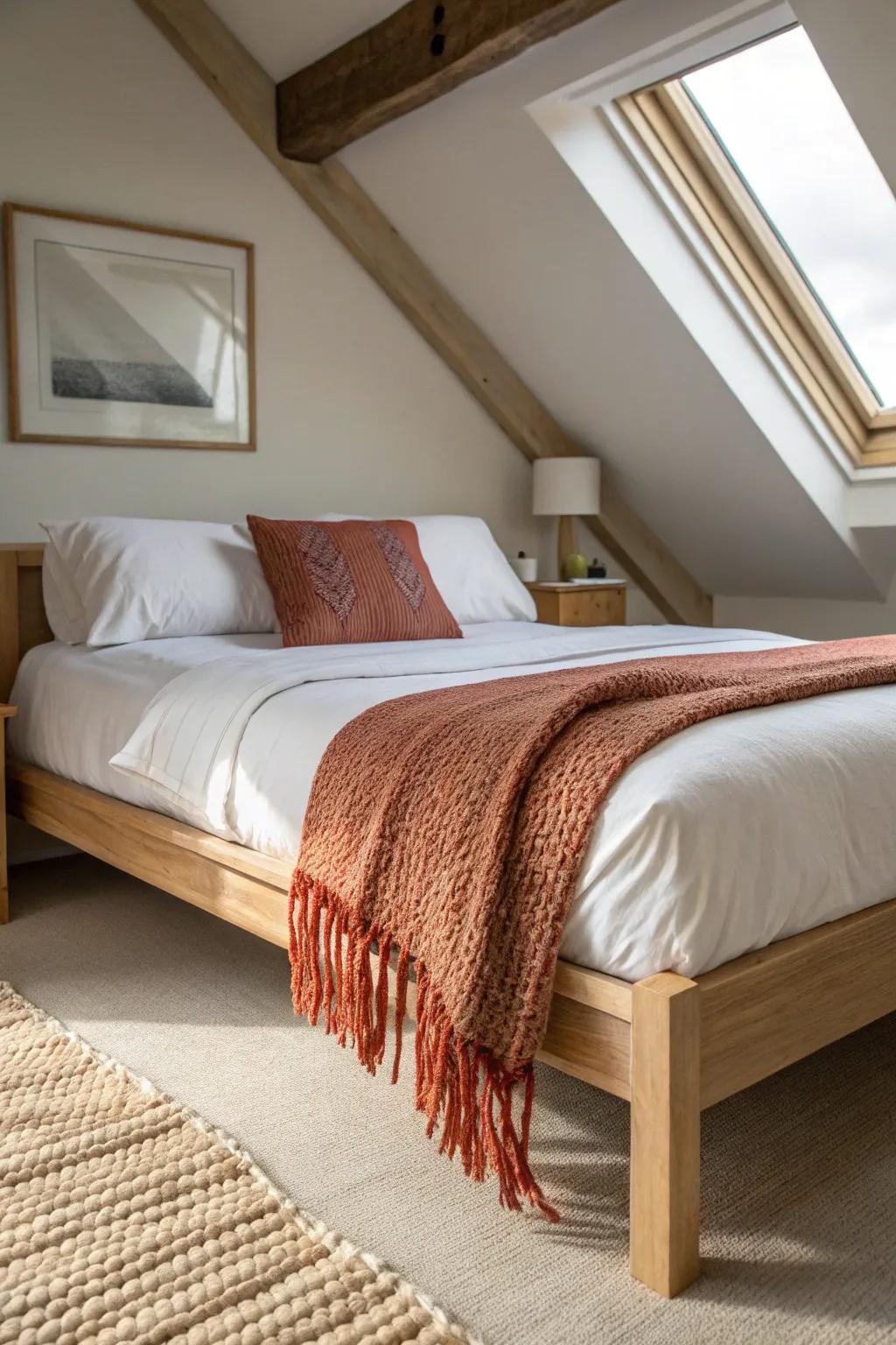 Twin beds make a small attic guest room feel boutique—airy, balanced, and beautifully styled.