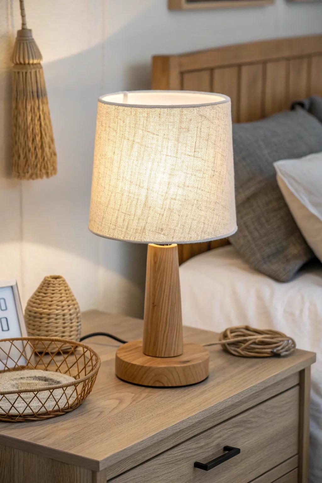 Warm soft-white bulbs make small bedrooms feel instantly calmer and more inviting at night.