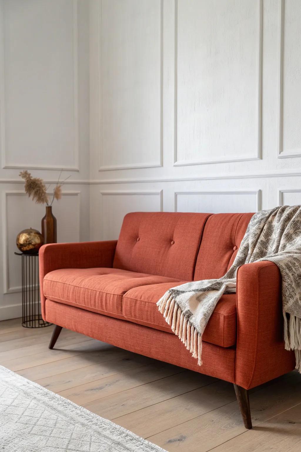 Float the sofa a few inches off the wall to add instant depth and a more formal, polished look.