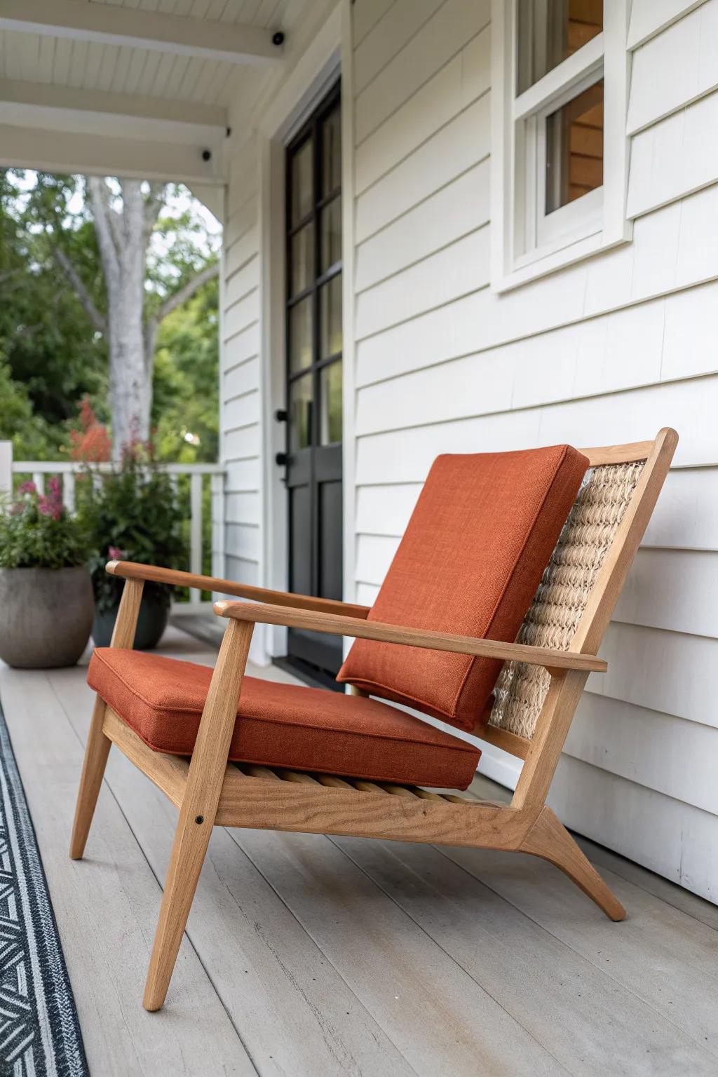 Angle two chairs into the porch corner—instantly a cozy nook instead of a hallway.