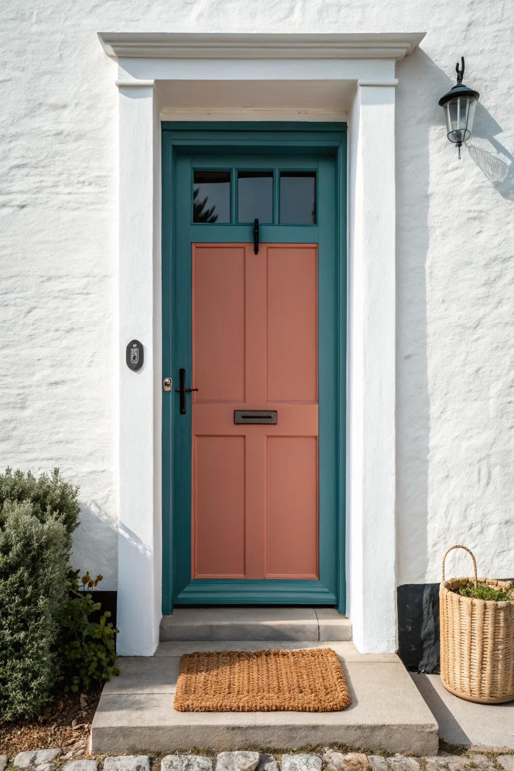 A bold painted door turns even tiny front steps into a bright, welcoming entry moment.