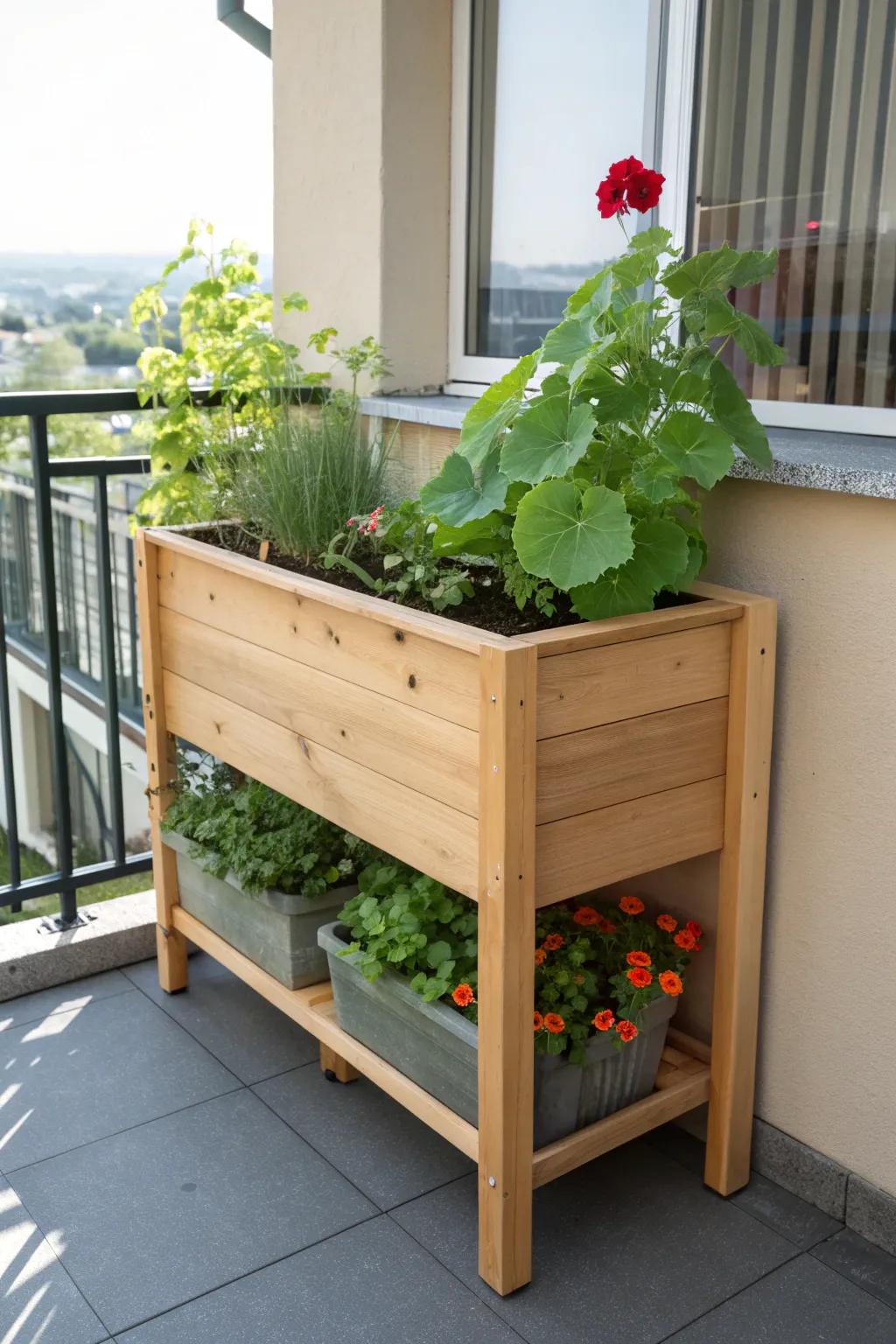 Extra-tall raised bed: waist-high comfort for small spaces—garden more, bend less.