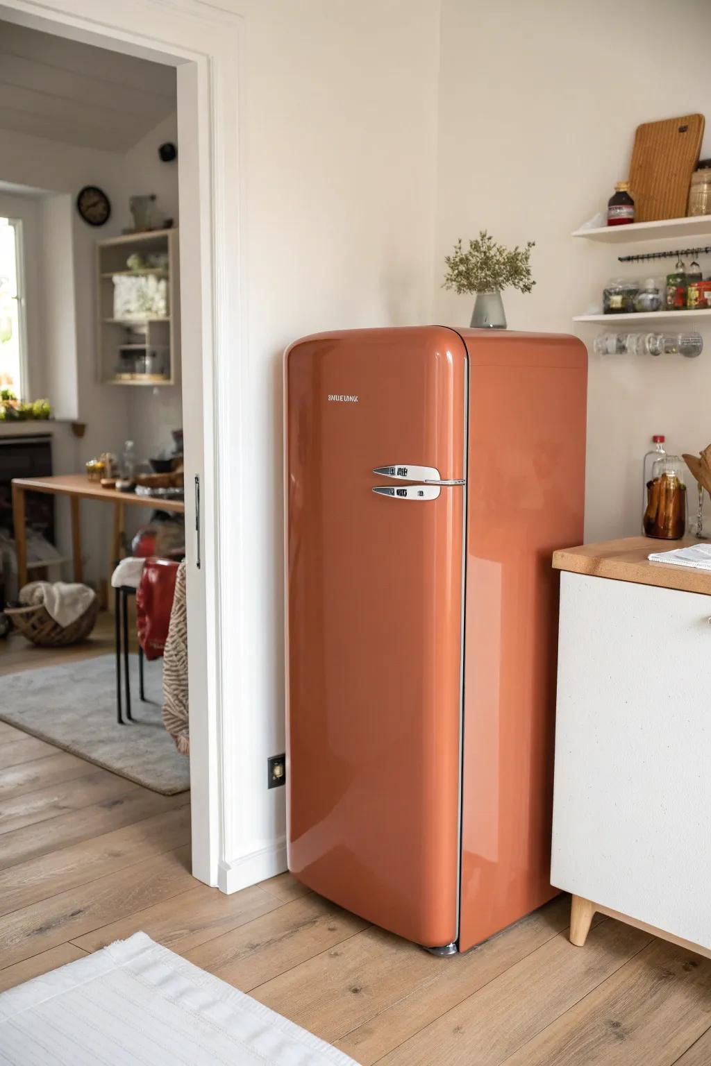 Leave room for the fridge door to swing wide—small kitchens feel instantly easier.