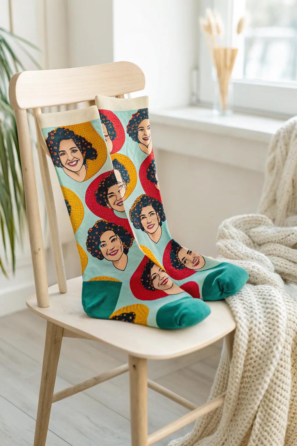 Put a smile on your feet with these playful face pattern socks - the perfect blend of laughter and style!