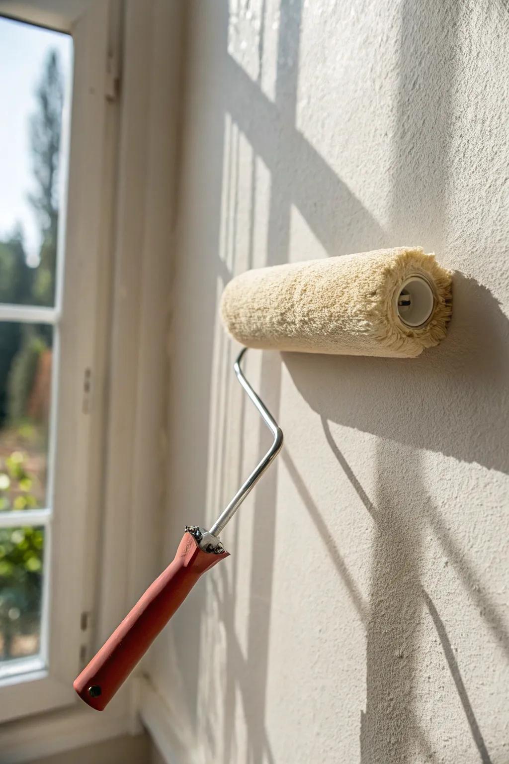 Painting walls + ceiling one light shade is the cheapest way to make a tiny home feel bigger.