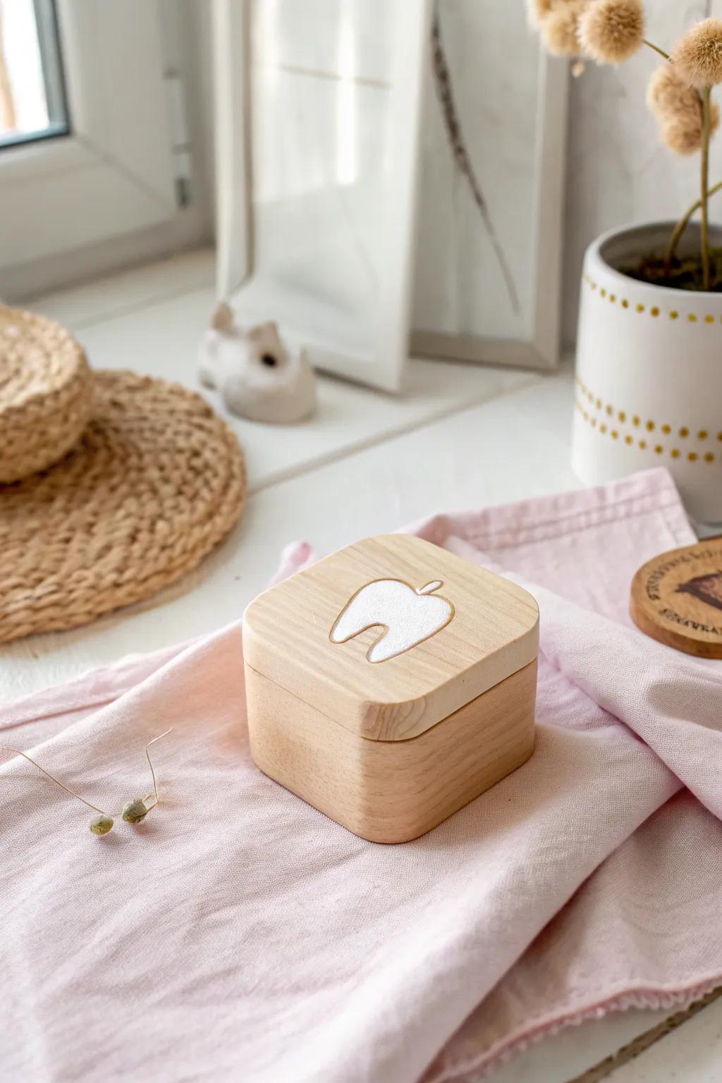 Secure your little one's treasure in style with this beautifully crafted magnetic closure tooth fairy box.