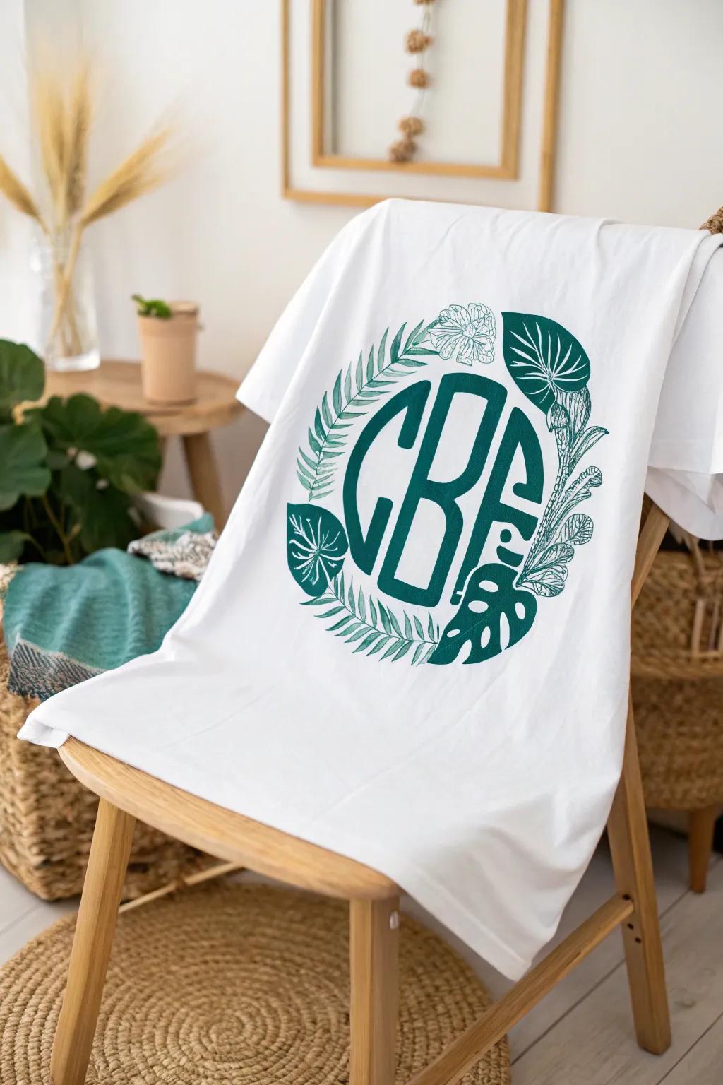Embrace the serenity of nature with this stunning monogram design, where simplicity meets bold elegance.
