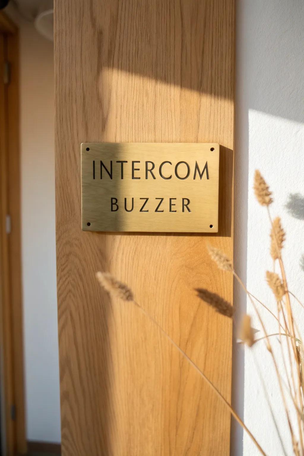 A perfectly aligned intercom label instantly makes your entry feel calm, cared for, and guest-friendly.