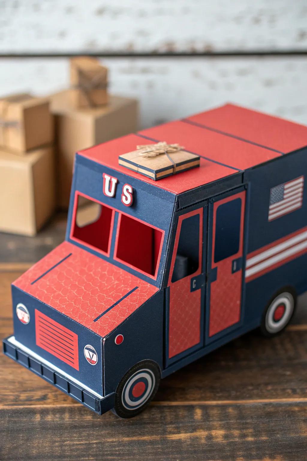 Delivering creativity: A handcrafted mail truck for special deliveries.