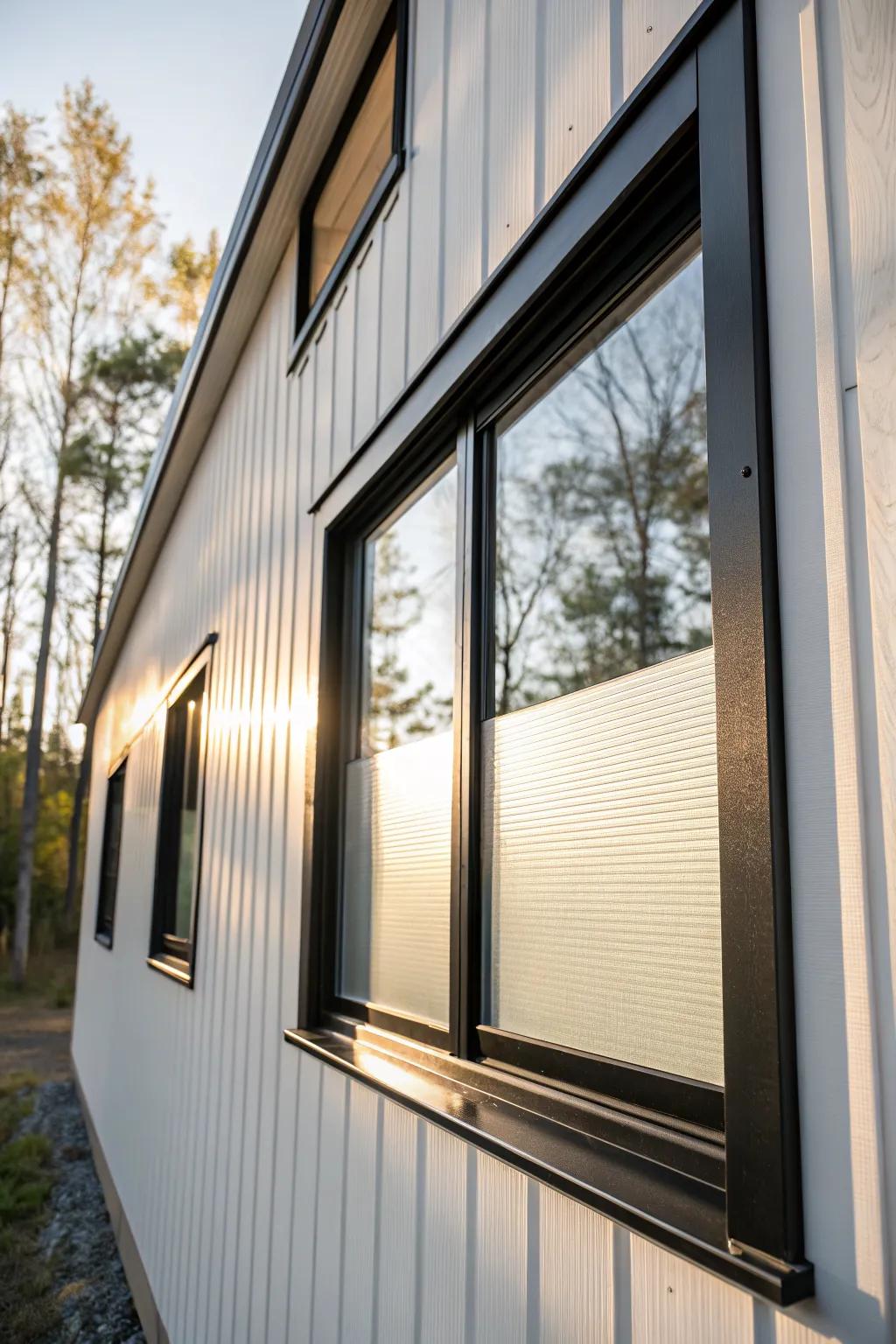 High clerestory window fills a container home with daylight—bright, private, serene.