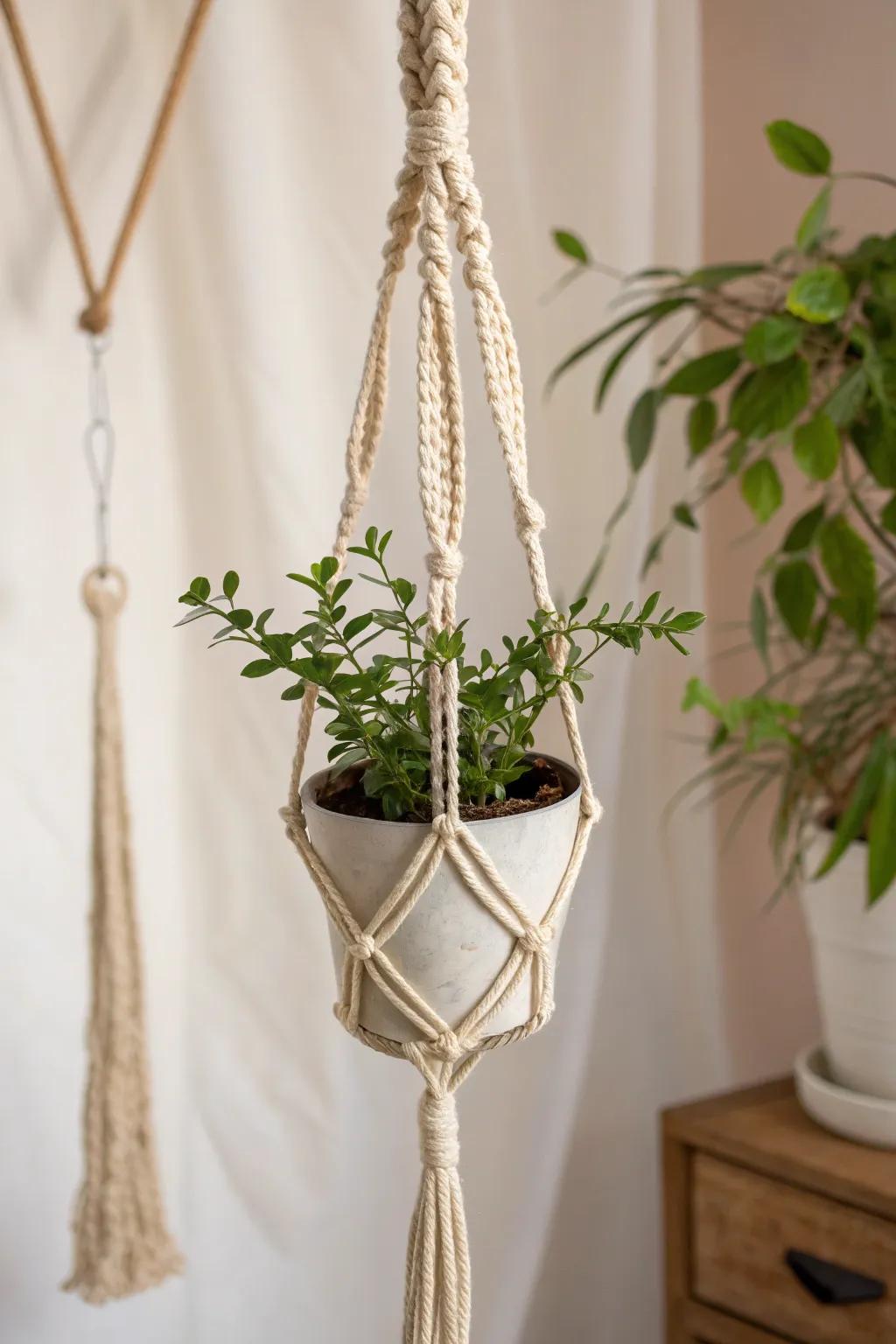 Elevate your space with simple macramé elegance.