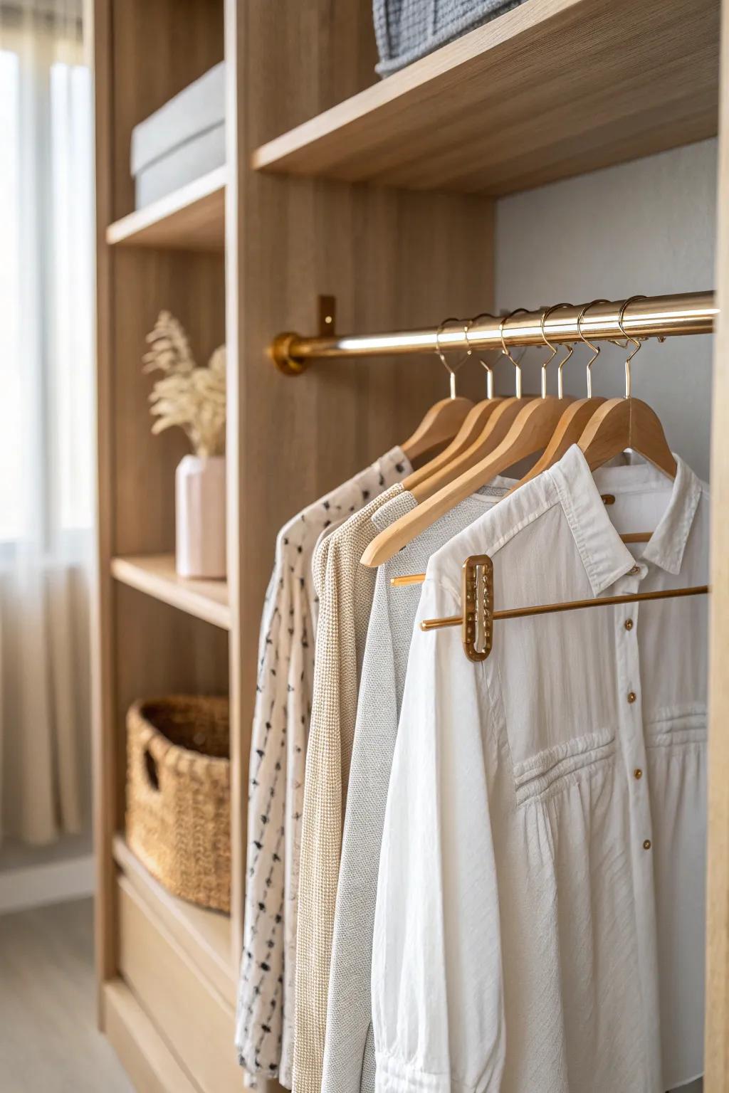 A pull-out valet rod makes outfit planning effortless—hang tomorrow’s look in seconds.