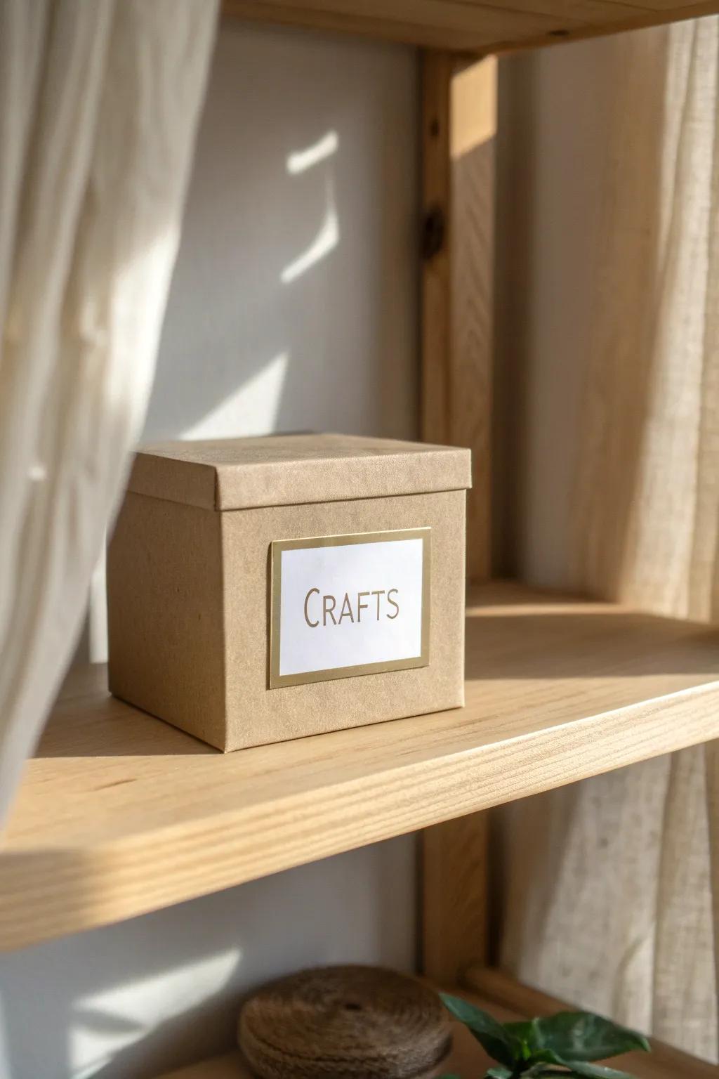 A tiny label frame turns a simple box into chic, grab-and-go storage in seconds.