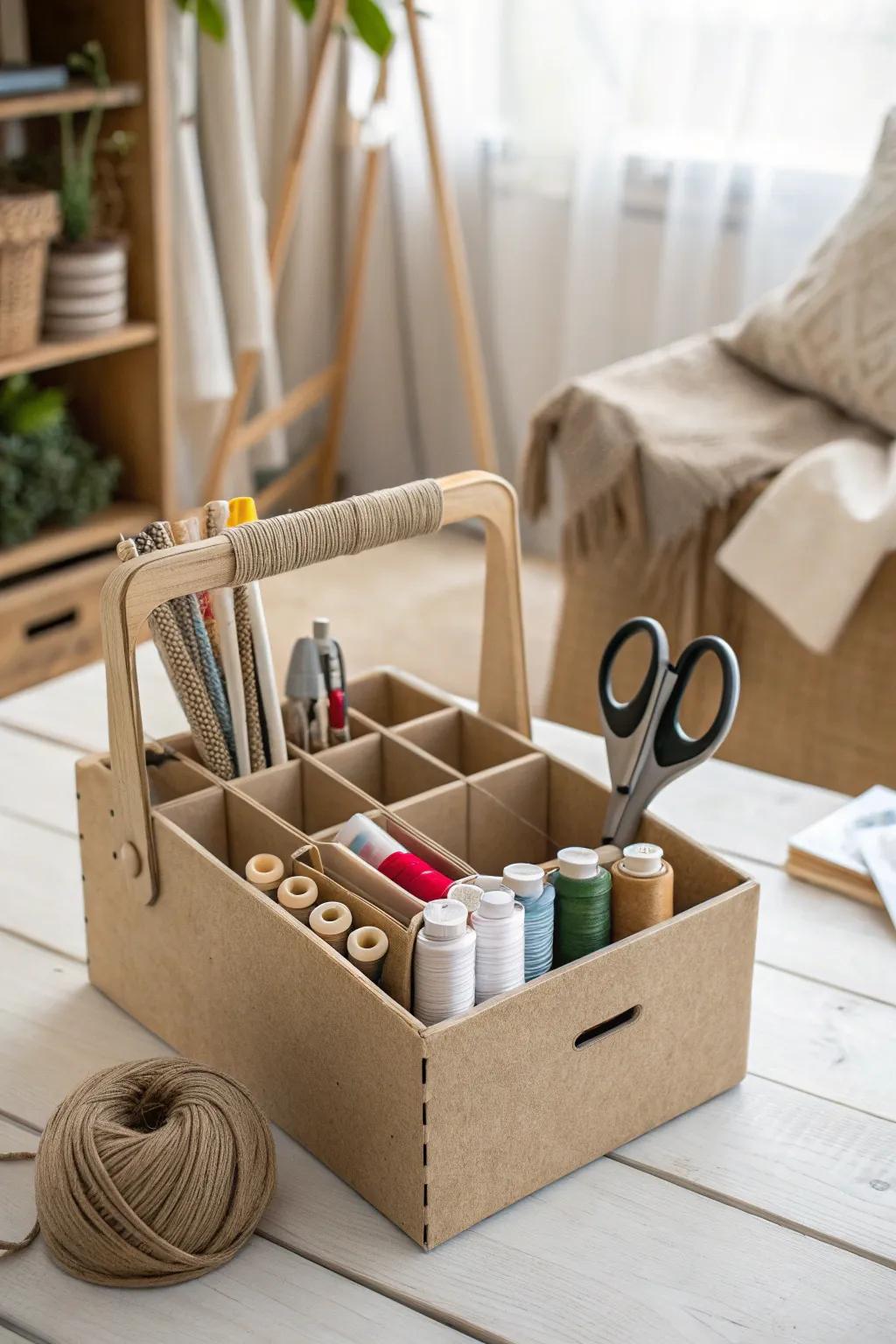 Elevate your crafting space with this chic DIY mobile craft caddy, where simplicity meets functionality.