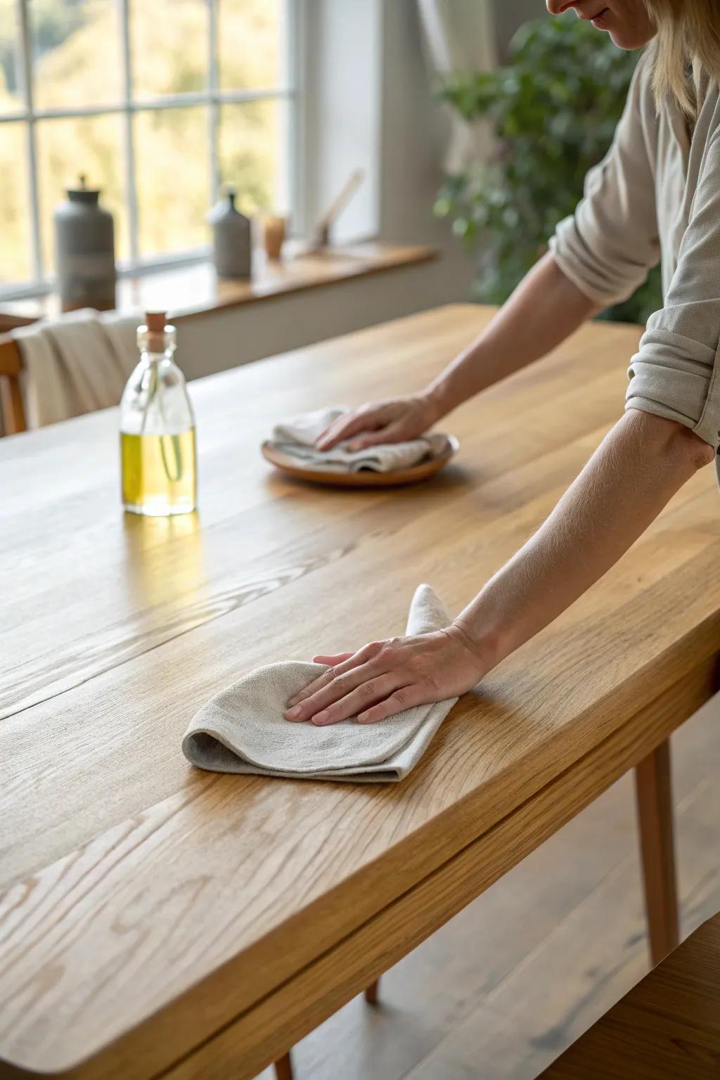 A quick wipe of finishing oil brings back that warm glow and makes the wood grain sing.