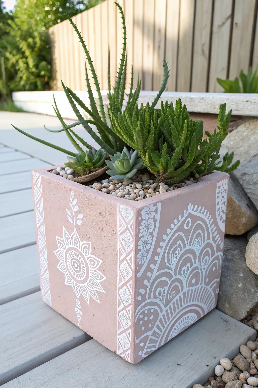 Transform ordinary into extraordinary with chic painted cinder block planters!
