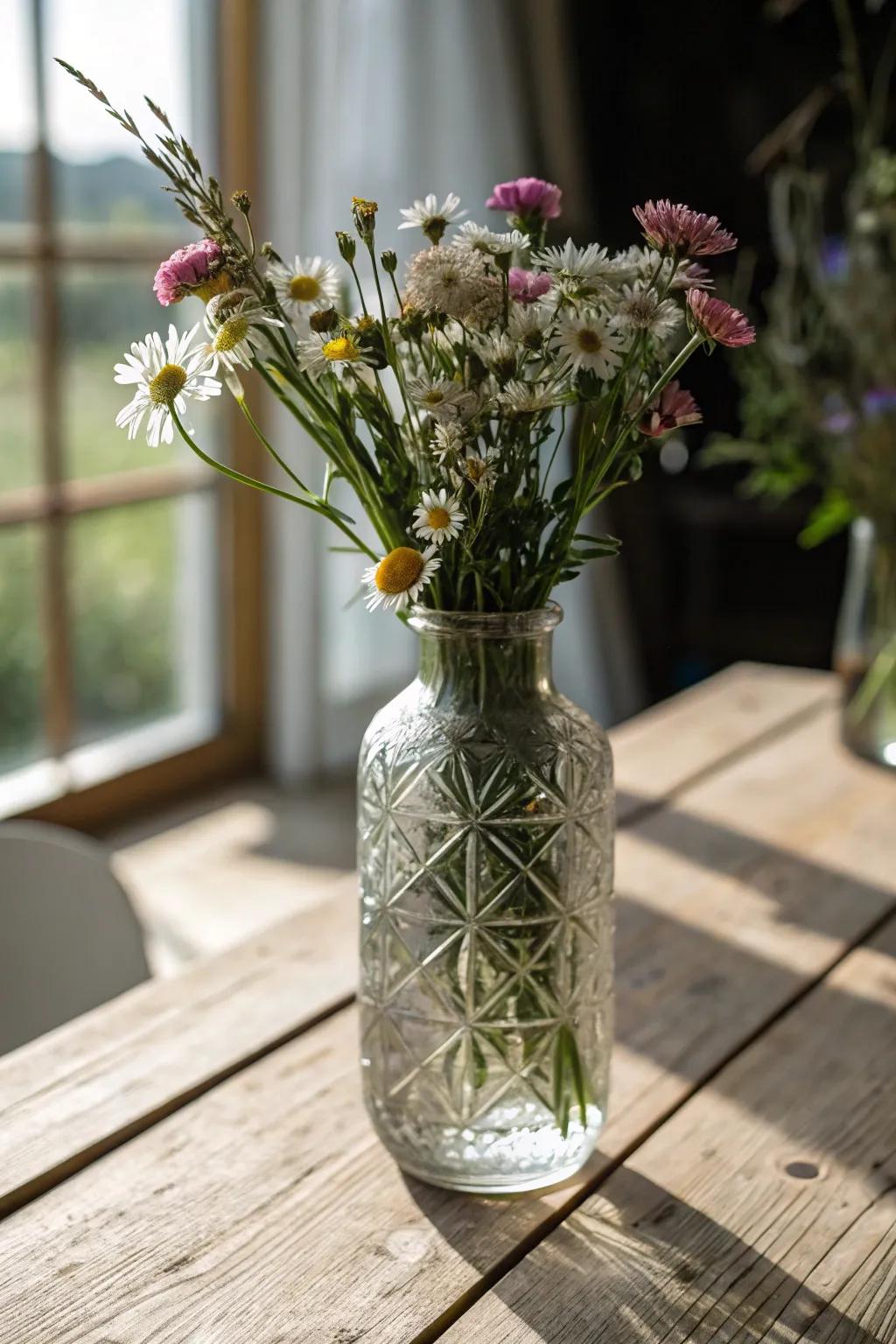 Elevate your floral displays with the art of etched geometric vases. Perfect for a touch of minimalist elegance.