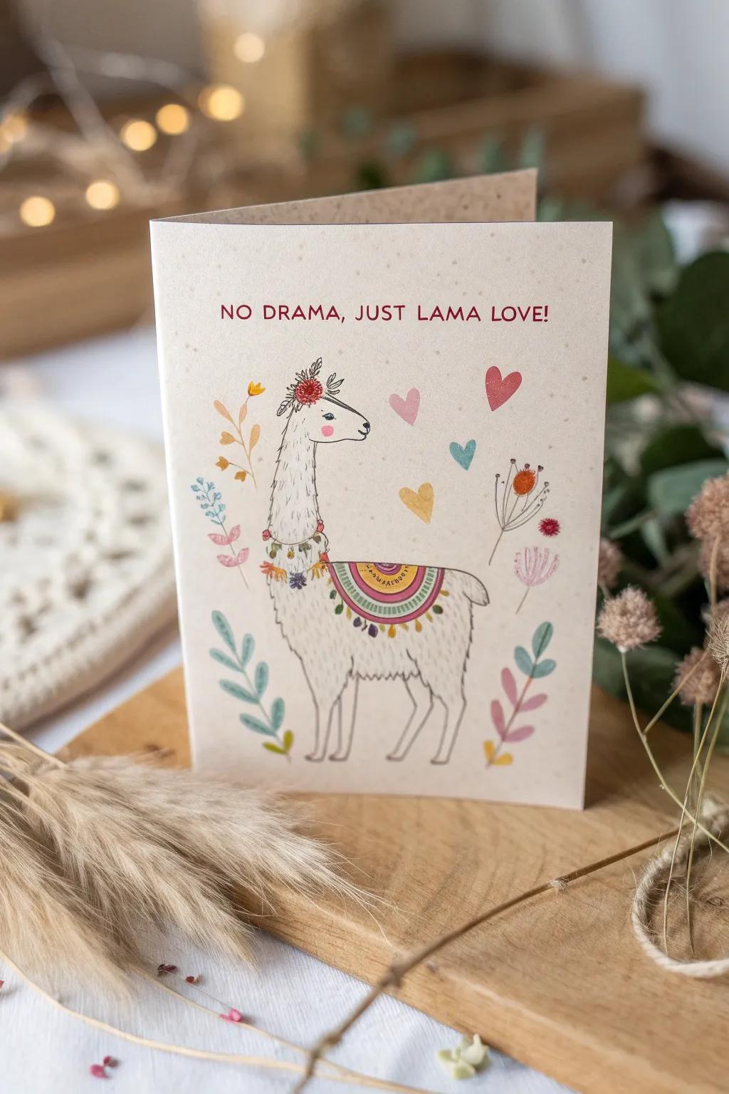 Celebrate Mother's Day with a touch of whimsy and elegance—No drama, just llama love!