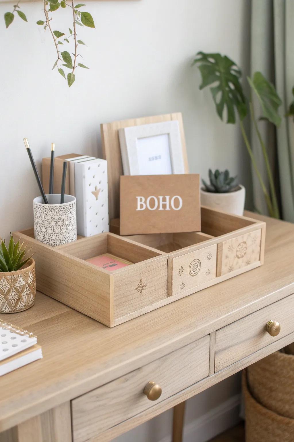 Elevate your math teacher's desk with a chic, handmade organizer that marries functionality with artistic flair.