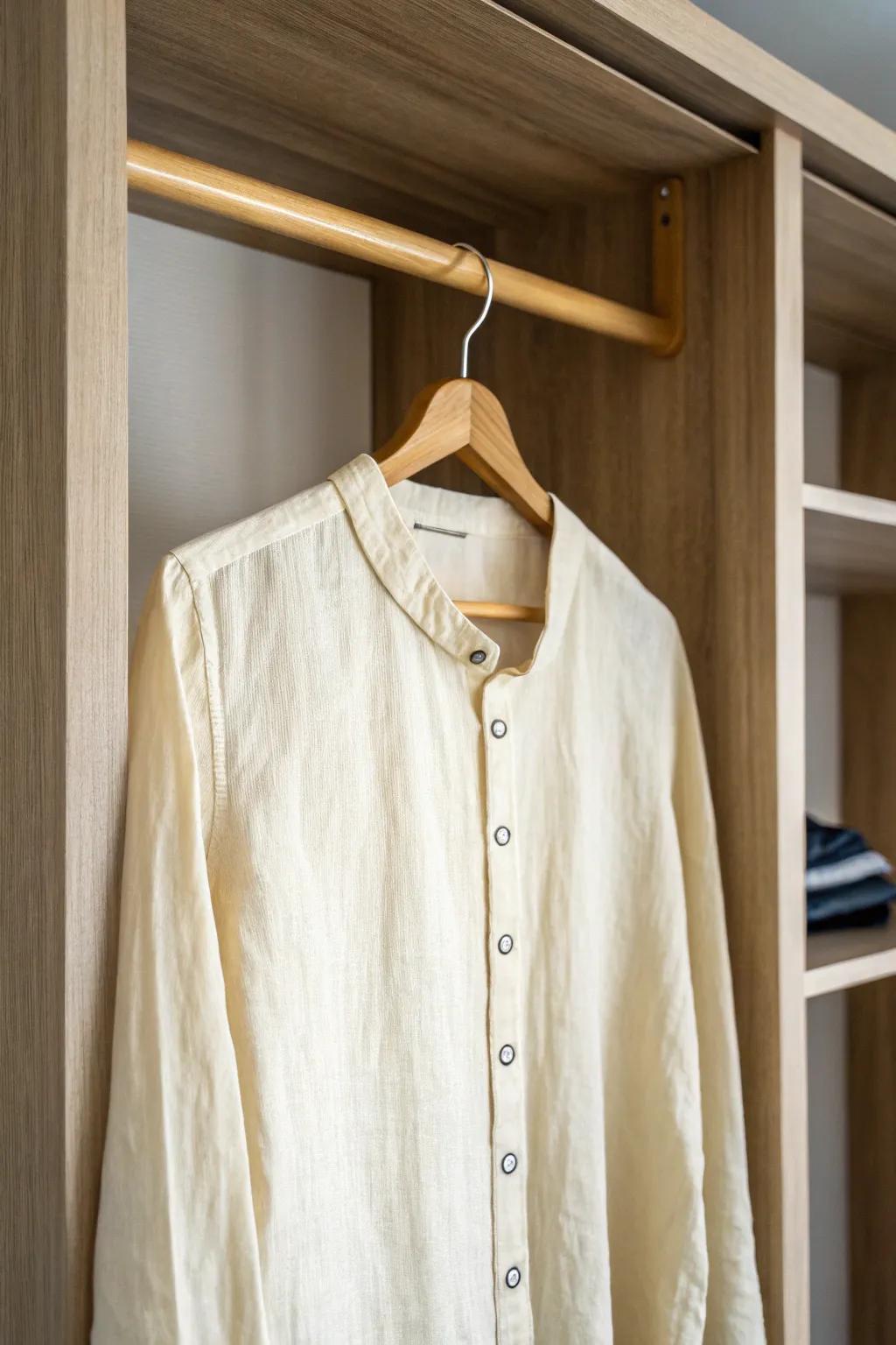 Choose the soft fabrics you reach for—one linen favorite beats a closet of itchy ‘pretty’ pieces.