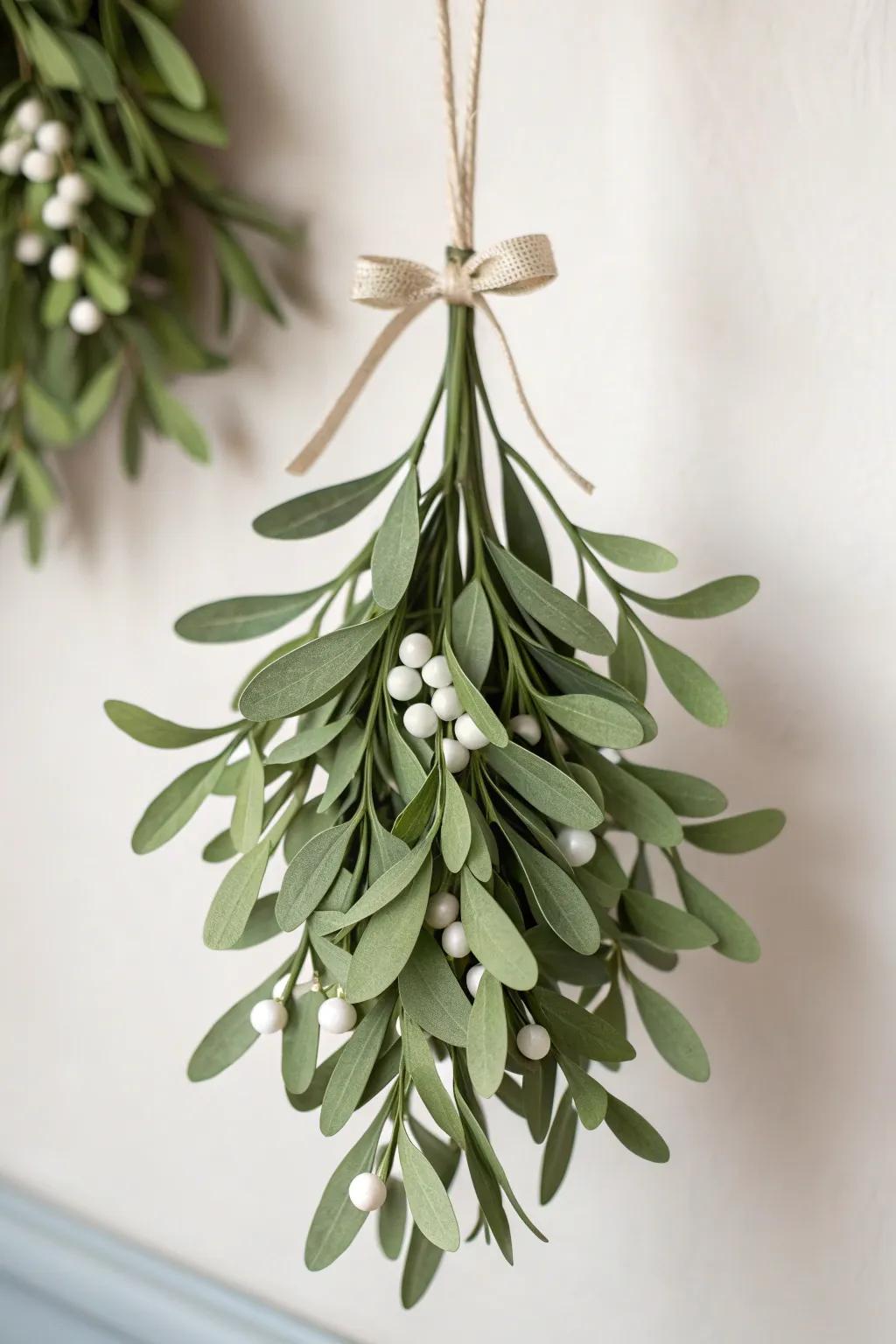 Add a touch of handcrafted elegance to your holiday decor with this 3D paper mistletoe masterpiece.