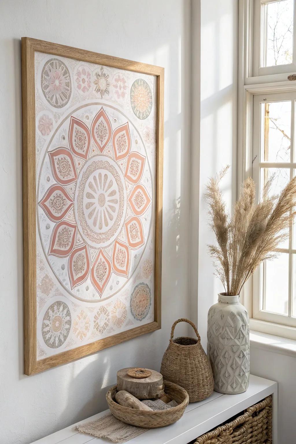 Discover the art of blending techniques with this stunning mixed media masterpiece. #CraftedBeauty #MinimalistArt