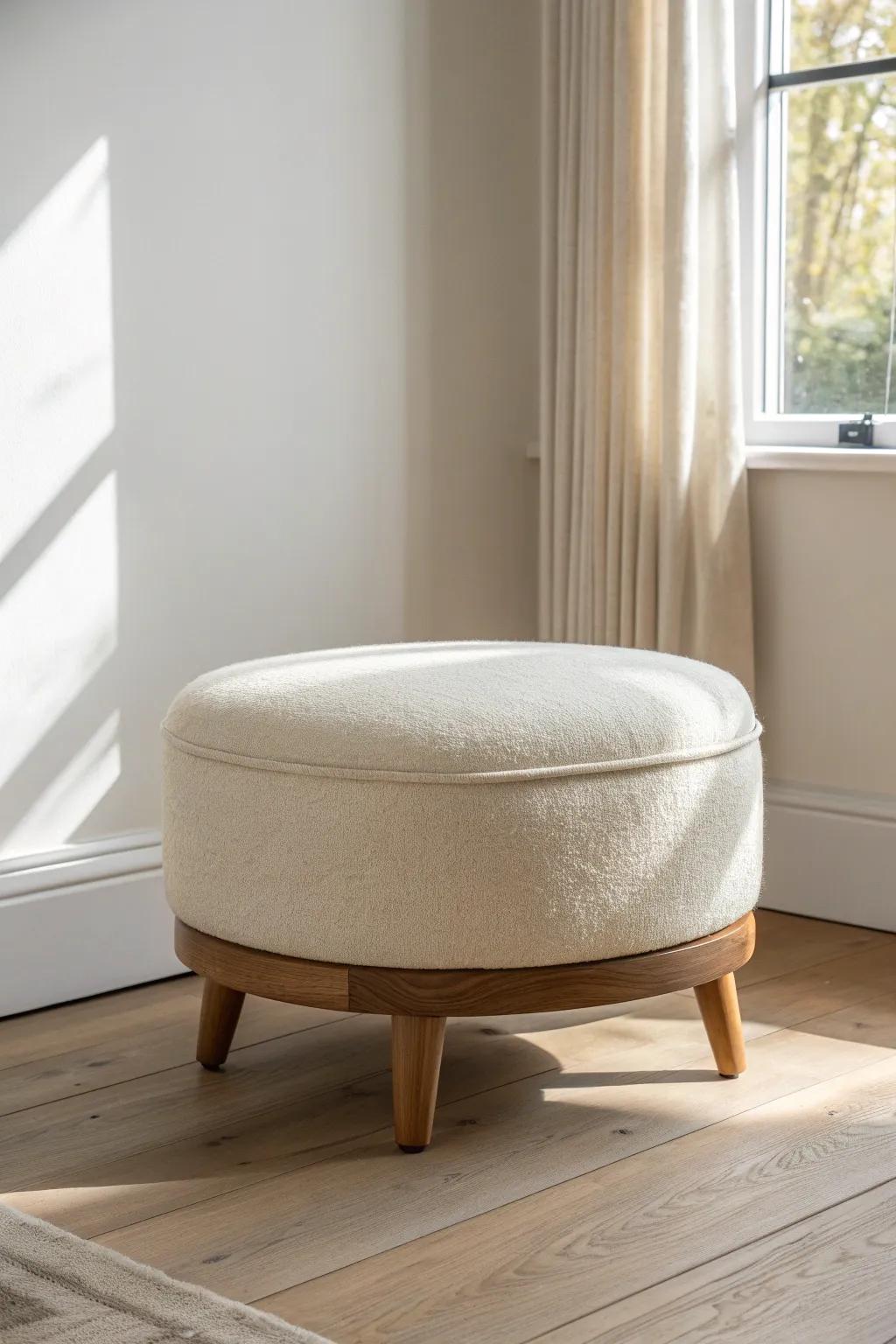 A minimalist entryway ottoman that doubles as a calm drop zone—with hidden storage inside.