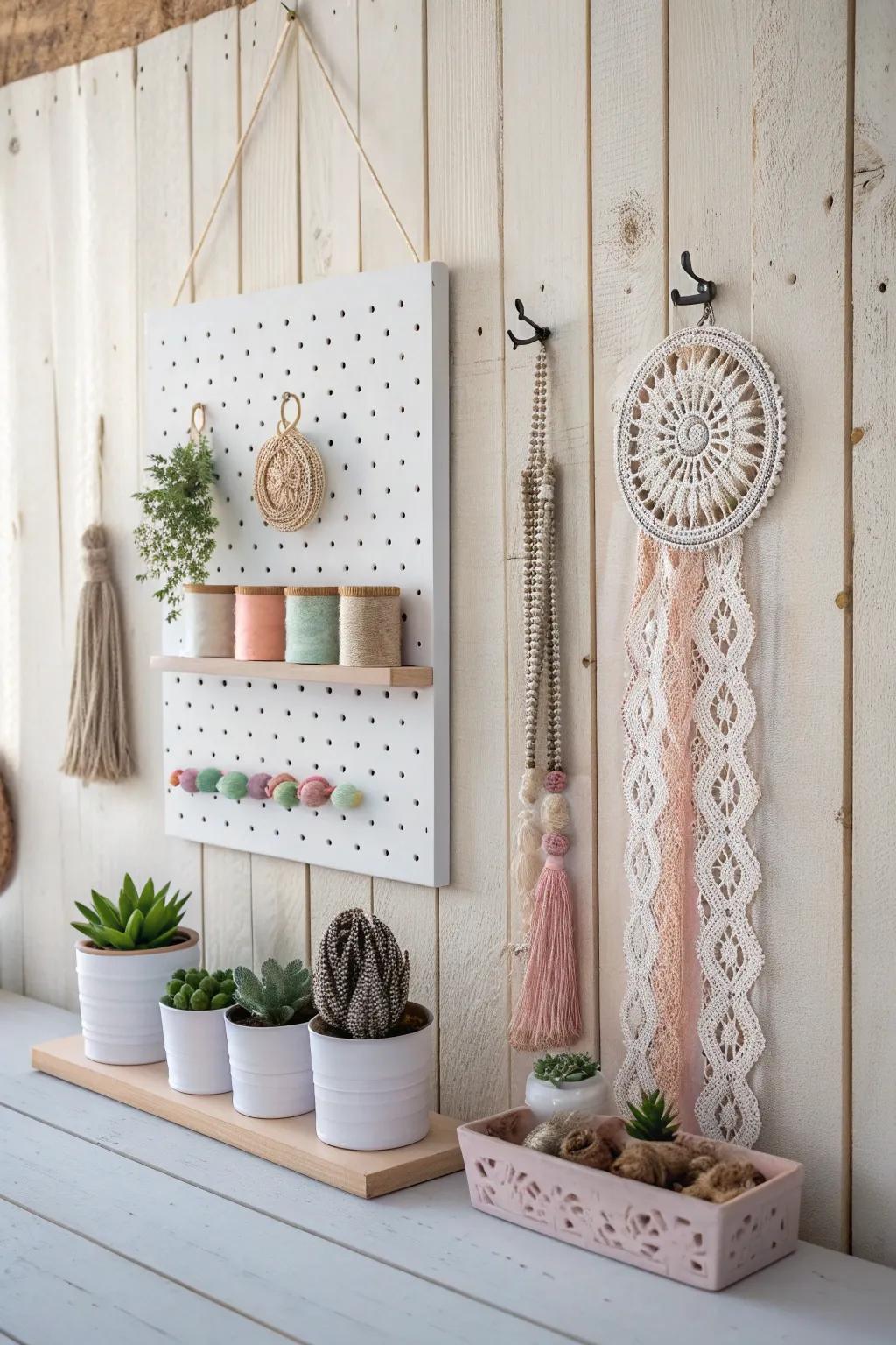 Transform your space with this chic DIY pegboard organizer, the perfect blend of functionality and aesthetic charm.