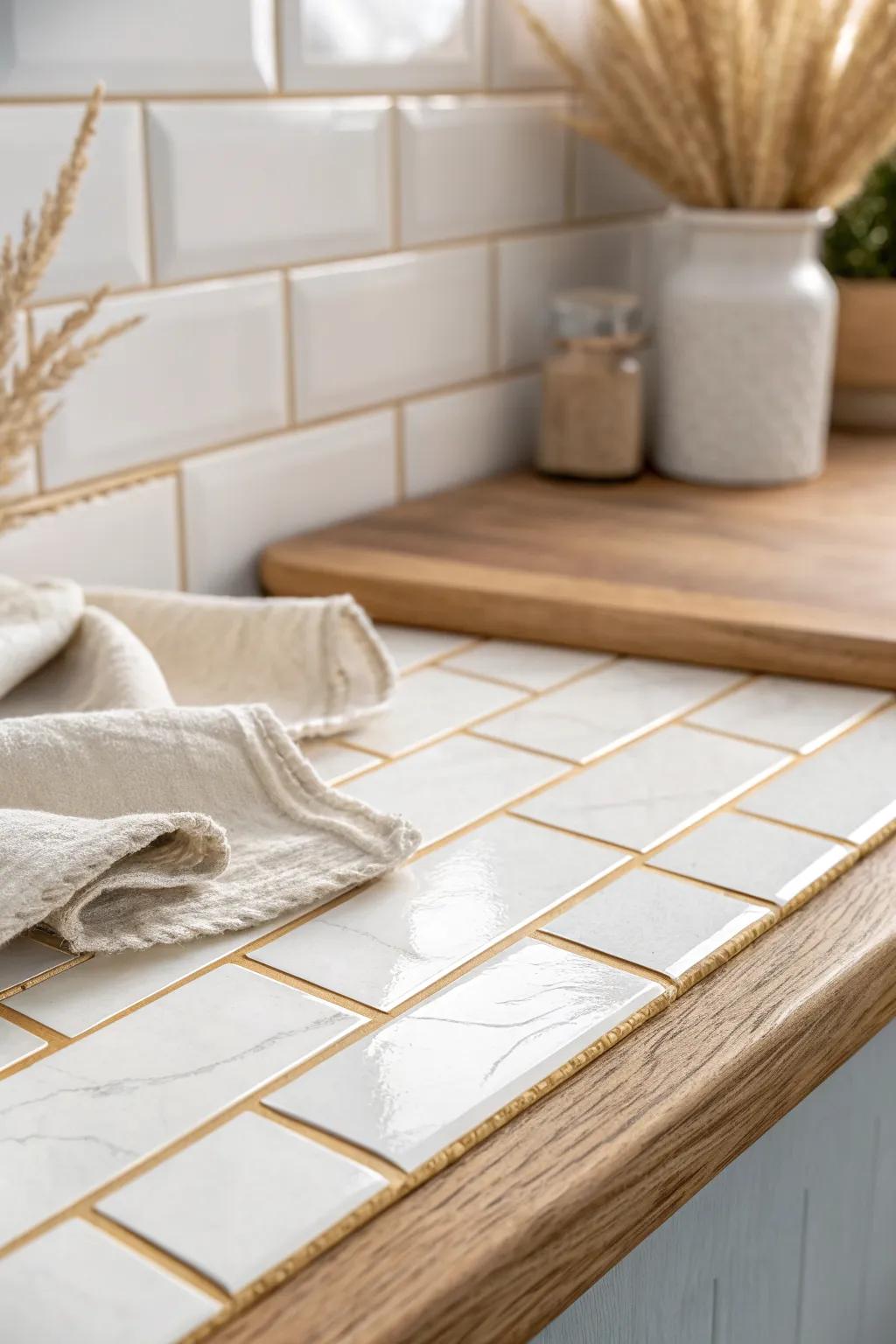 Peel-and-stick tiles instantly upgrade a rental backsplash—clean, stylish, and easy to remove later.