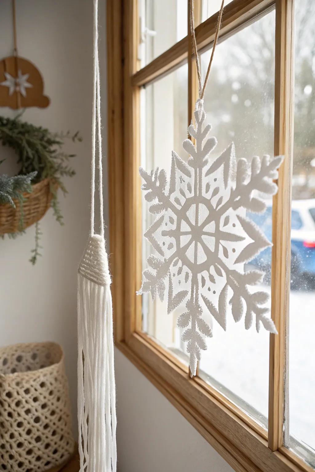 Bring the beauty of winter indoors with these charming coffee filter snowflakes!