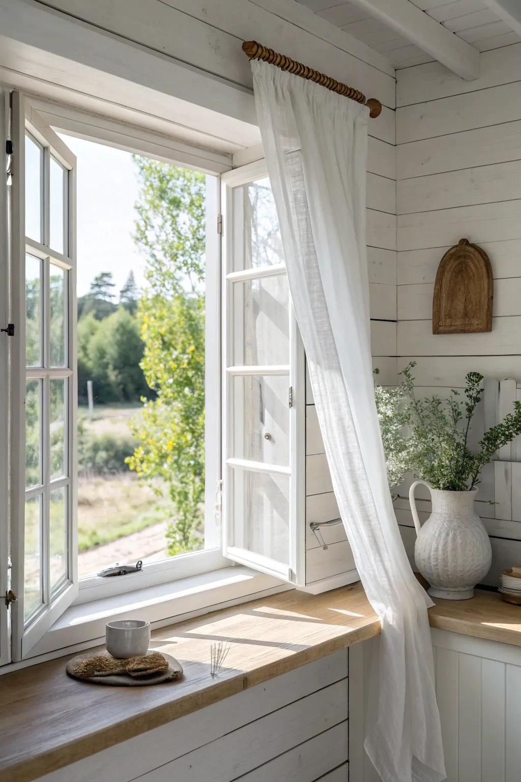 One big window transforms a shed kitchen—more daylight, more breeze, instantly bigger vibes.