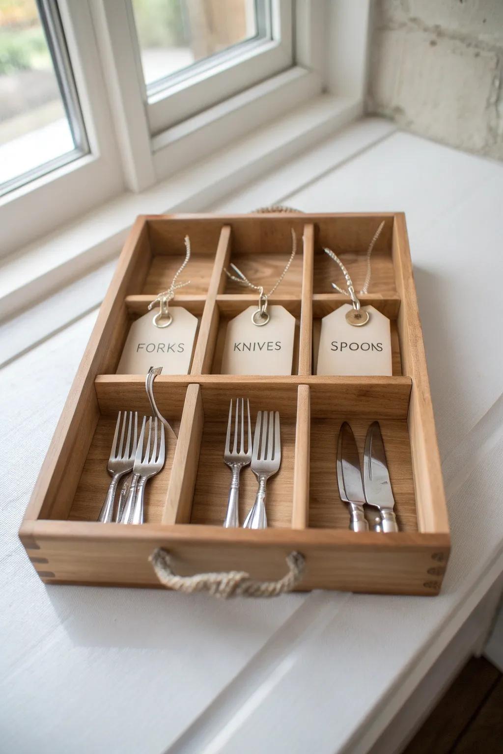 Simple labels keep every fork in place—an easy upgrade for tiny drawers and daily calm.