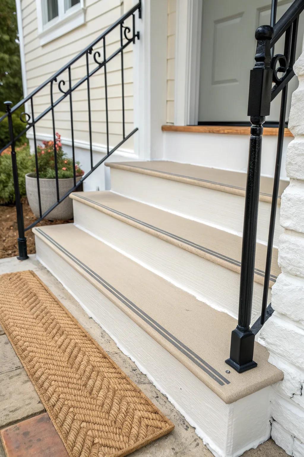 Fresh paint on step edges instantly makes a small entrance feel safer, cleaner, and new.