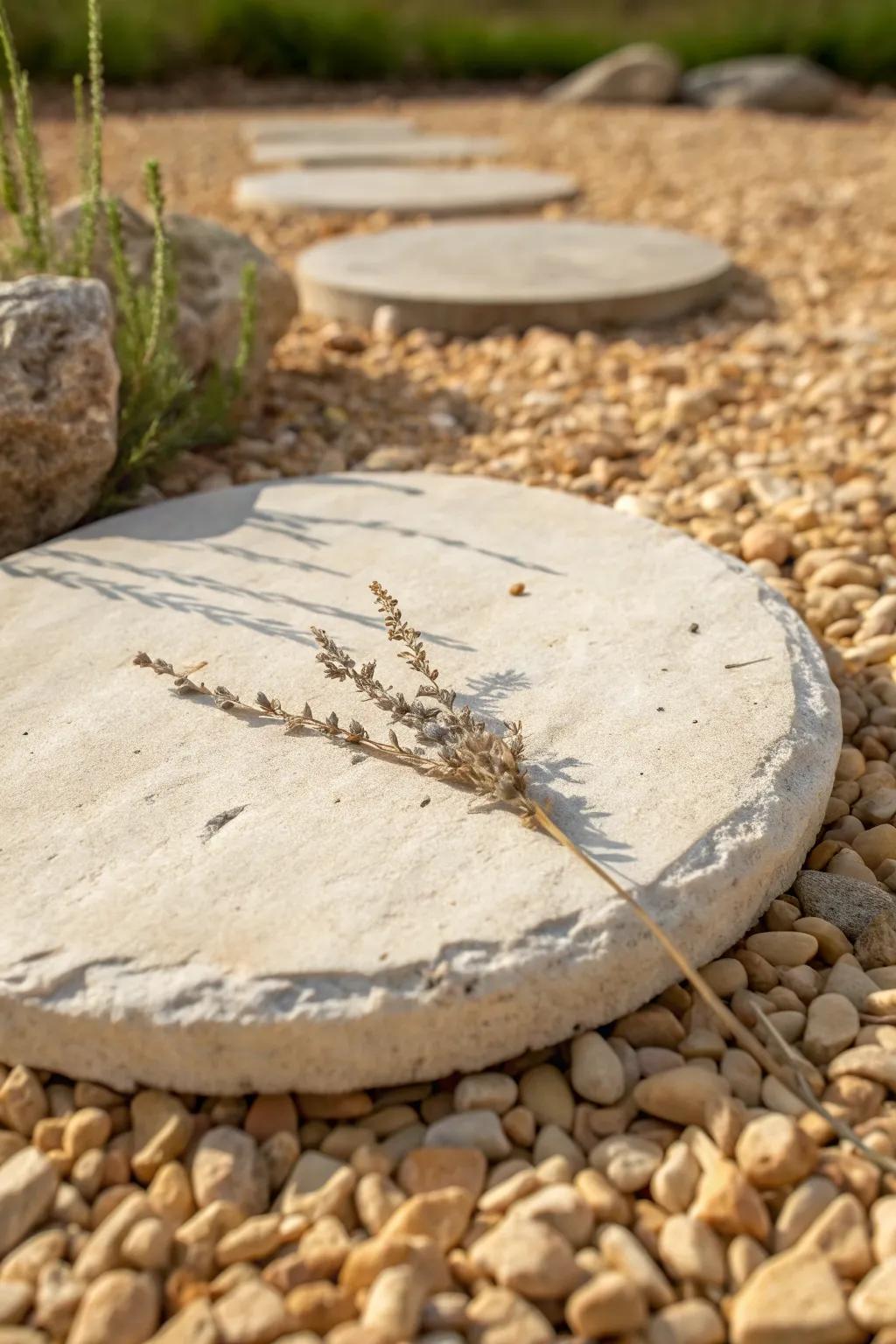 Warm gravel + one stepping stone = an instant layout upgrade for a tiny garden.