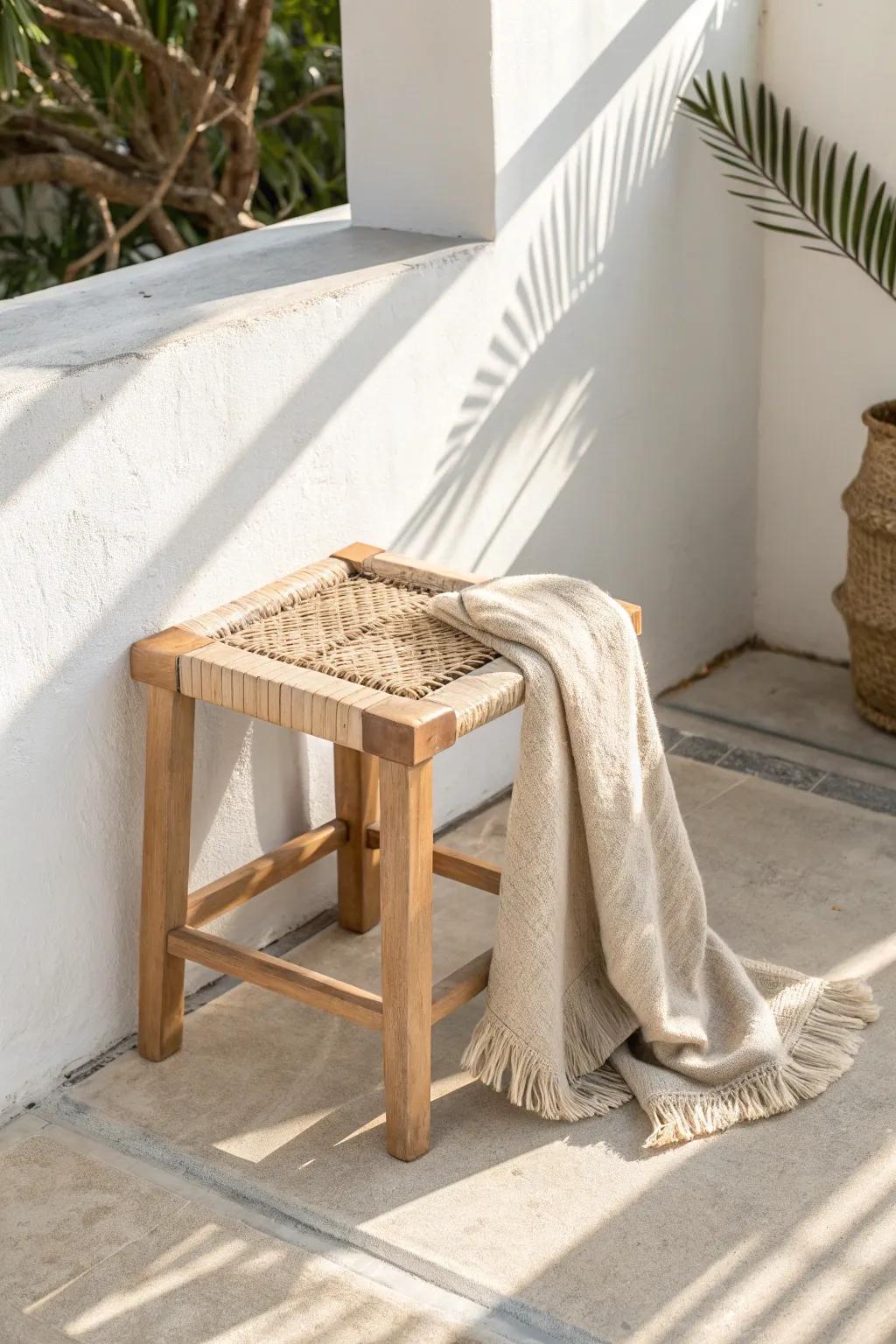 A porch-friendly stool that doubles as a chic side table—small space magic in one piece.