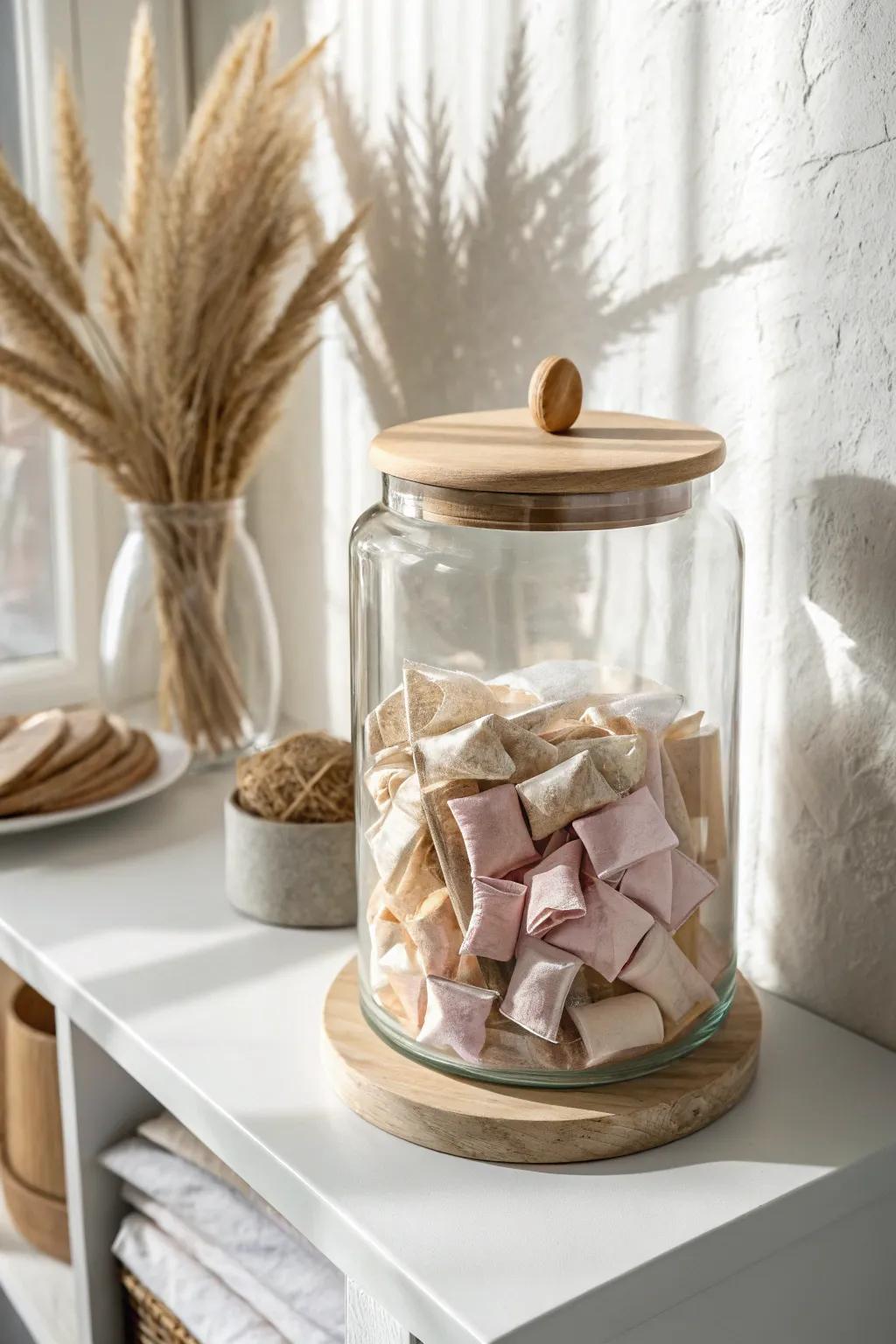 One beautiful oversized snack jar keeps wrapped treats tidy and your shelf instantly styled.