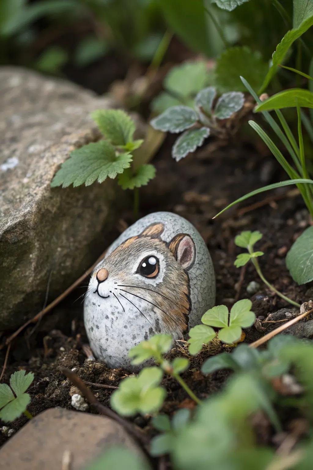 Add whimsy to your garden with charming painted rock squirrels!