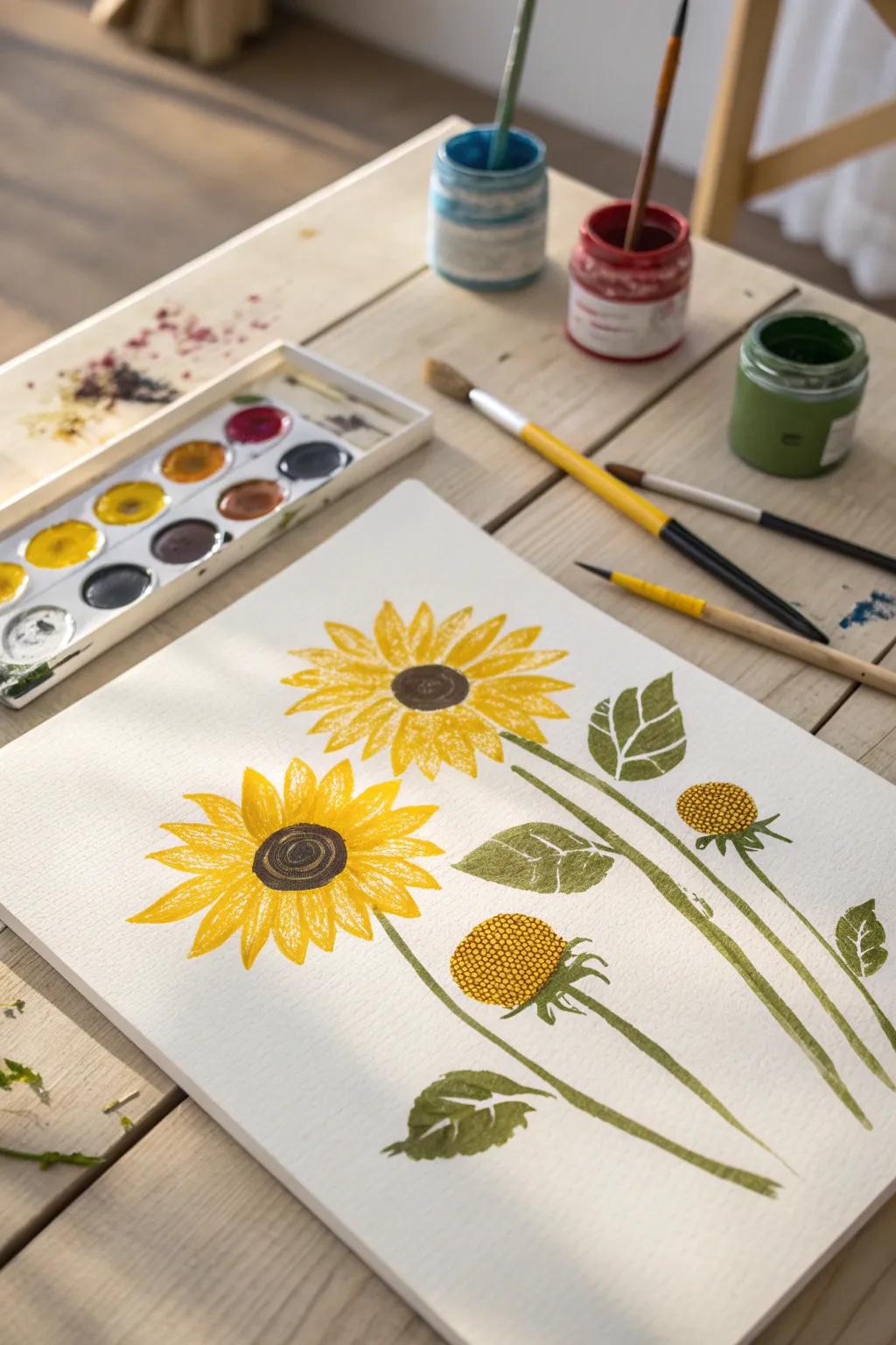 Unleash creativity with a touch of nature: Fingerprint Sunflower Art for Little Hands 🌻