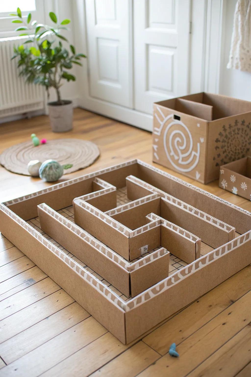 Transform cardboard into a captivating maze of fun and creativity.