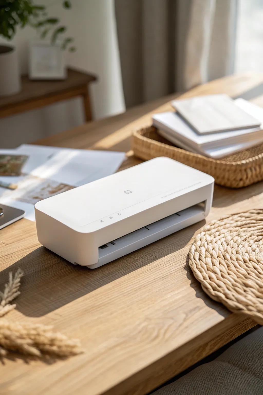 Tiny scanning station: a sleek desktop scanner that keeps paperwork cloud-ready and clutter-free.