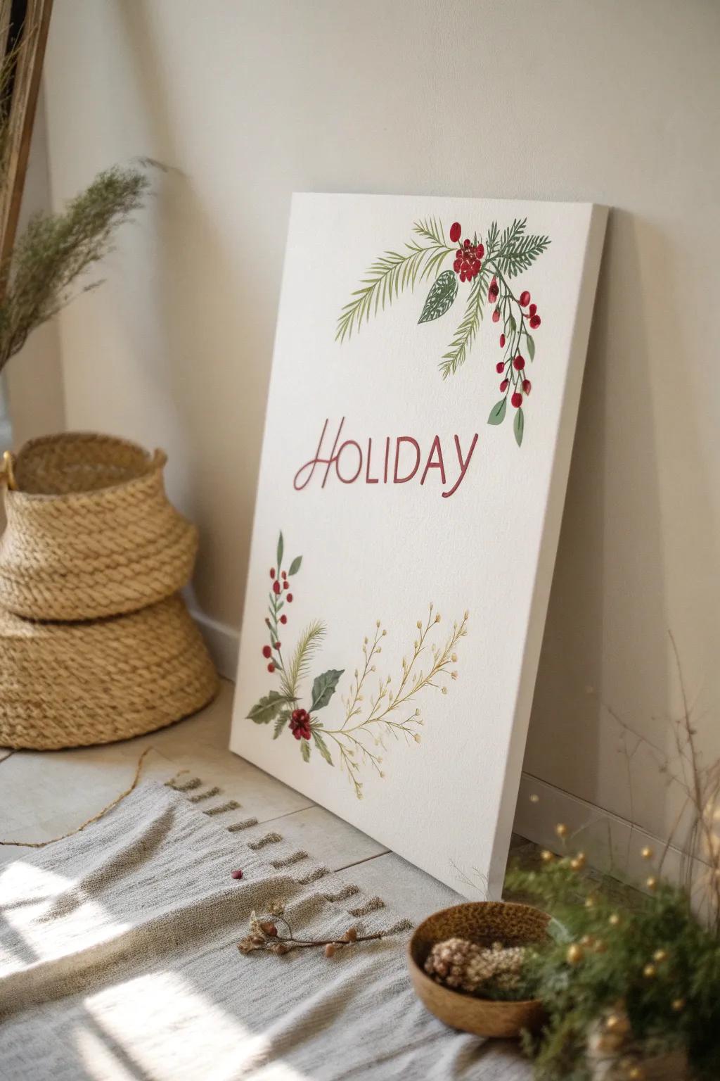 Elevate your holiday decor with this chic, DIY painted canvas sign—simple, stylish, and full of festive charm.
