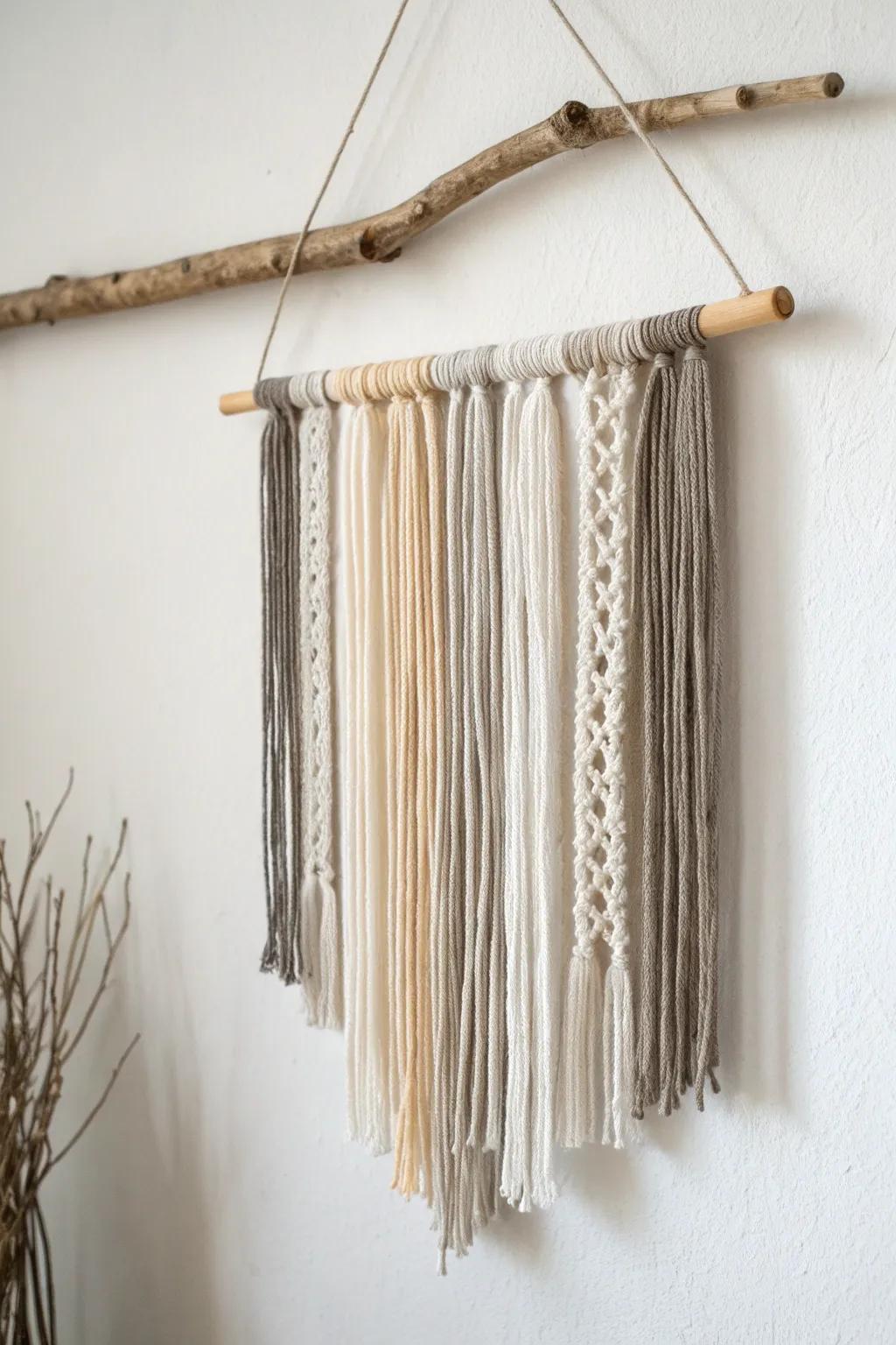 Elevate your space with this simple yet stunning DIY wall hanging that brings warmth and texture to any room.